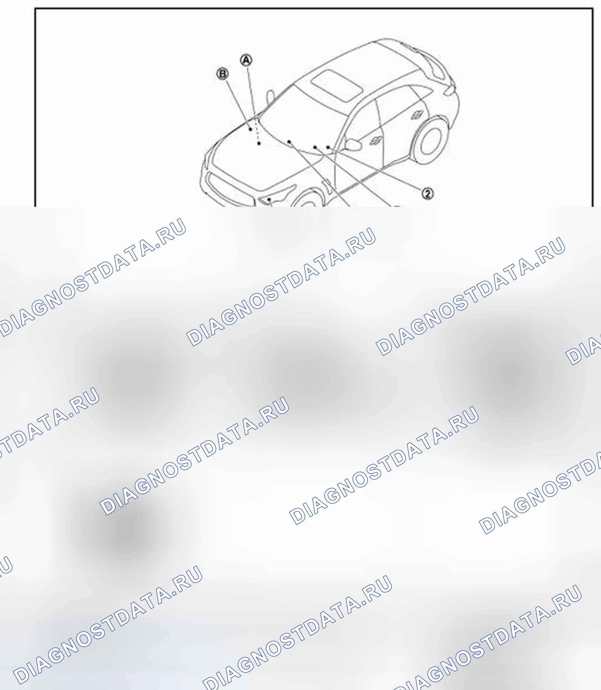 Рис. 3: Расположение компонентов. Infiniti FX35 II рестайлинг