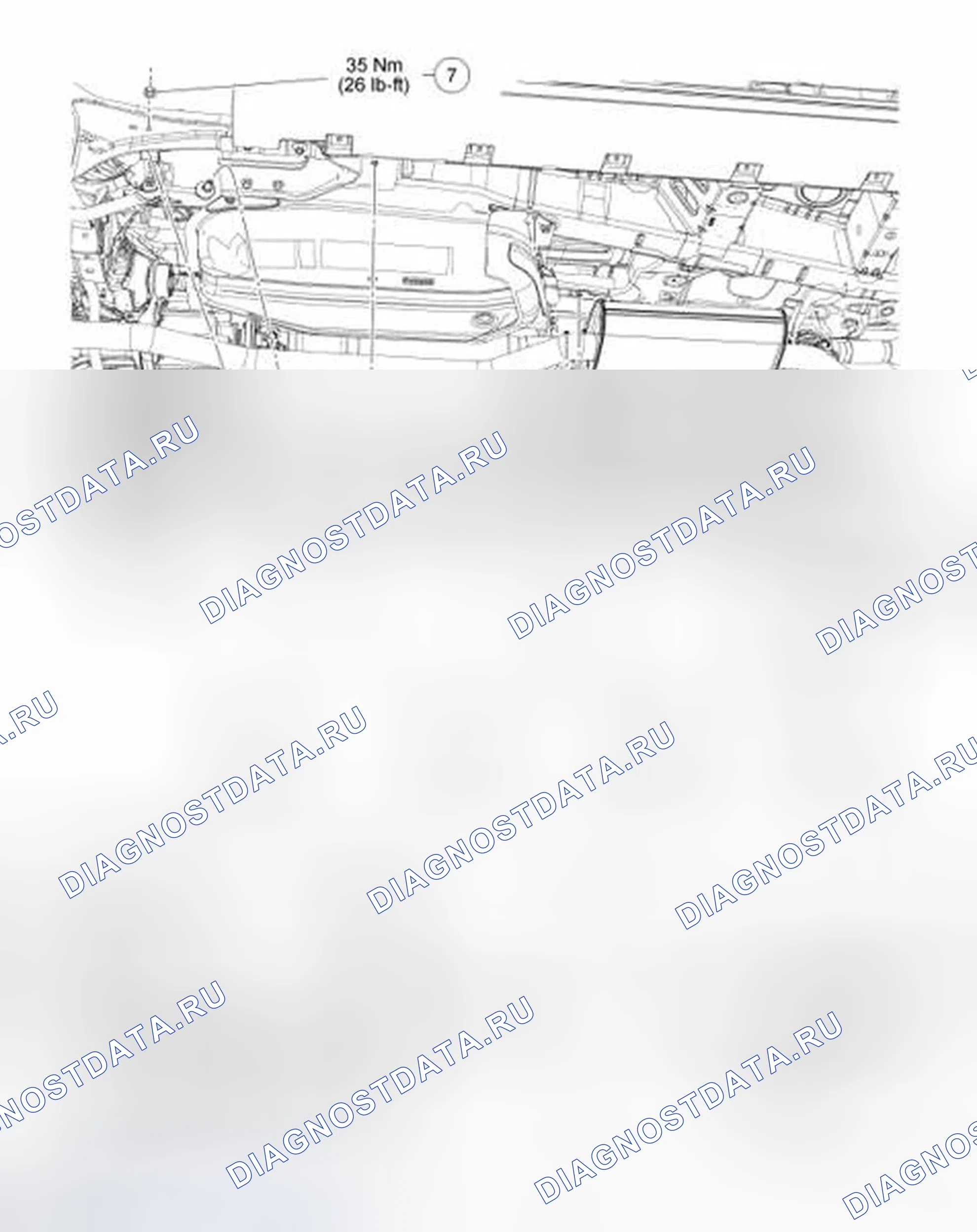 Рис. 6: Трос стояночного тормоза - задний, правый. Ford Edge I