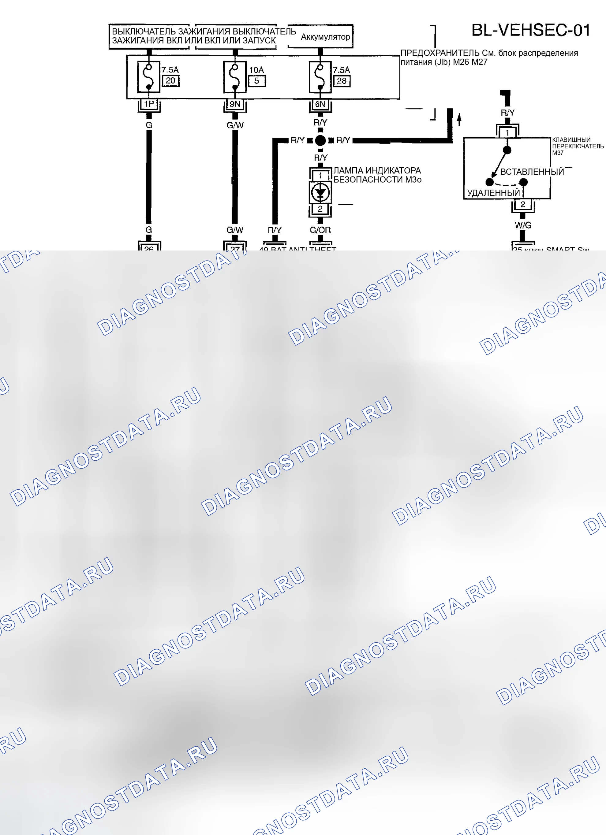 Рис. 145: электросхема - VEHSEC. Honda Odyssey (North America) I
