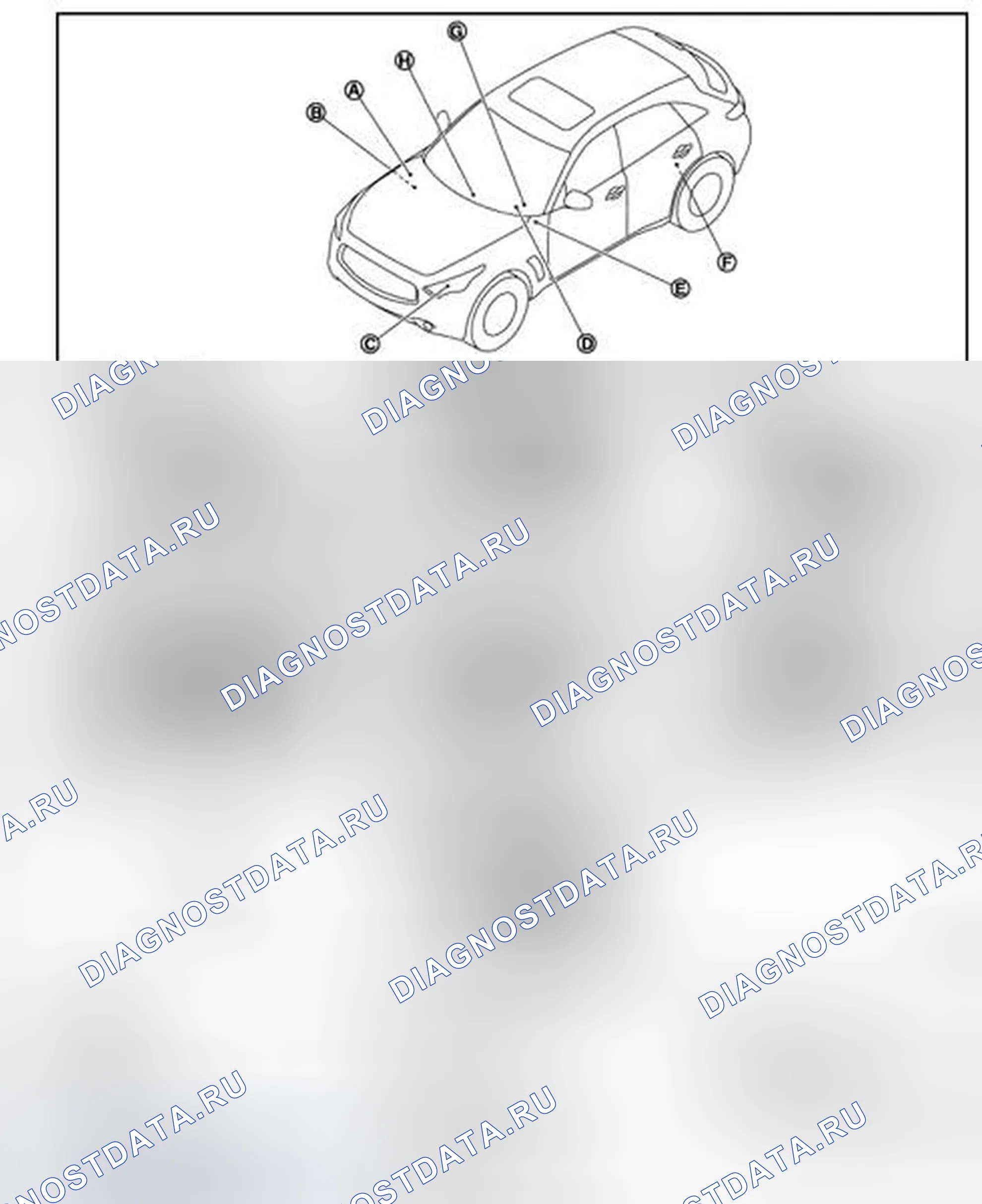 Рис. 55: Расположение компонентов. Infiniti FX50 II рестайлинг