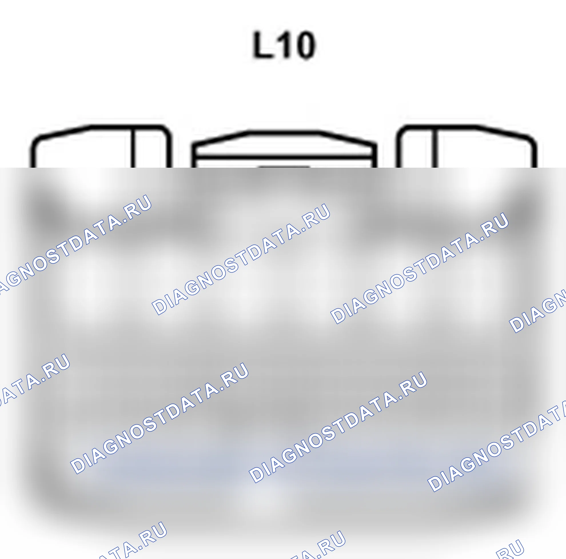 Рис. 358: Вид с торца правого разъема блока управления ECU (L10). Lexus IS F I
