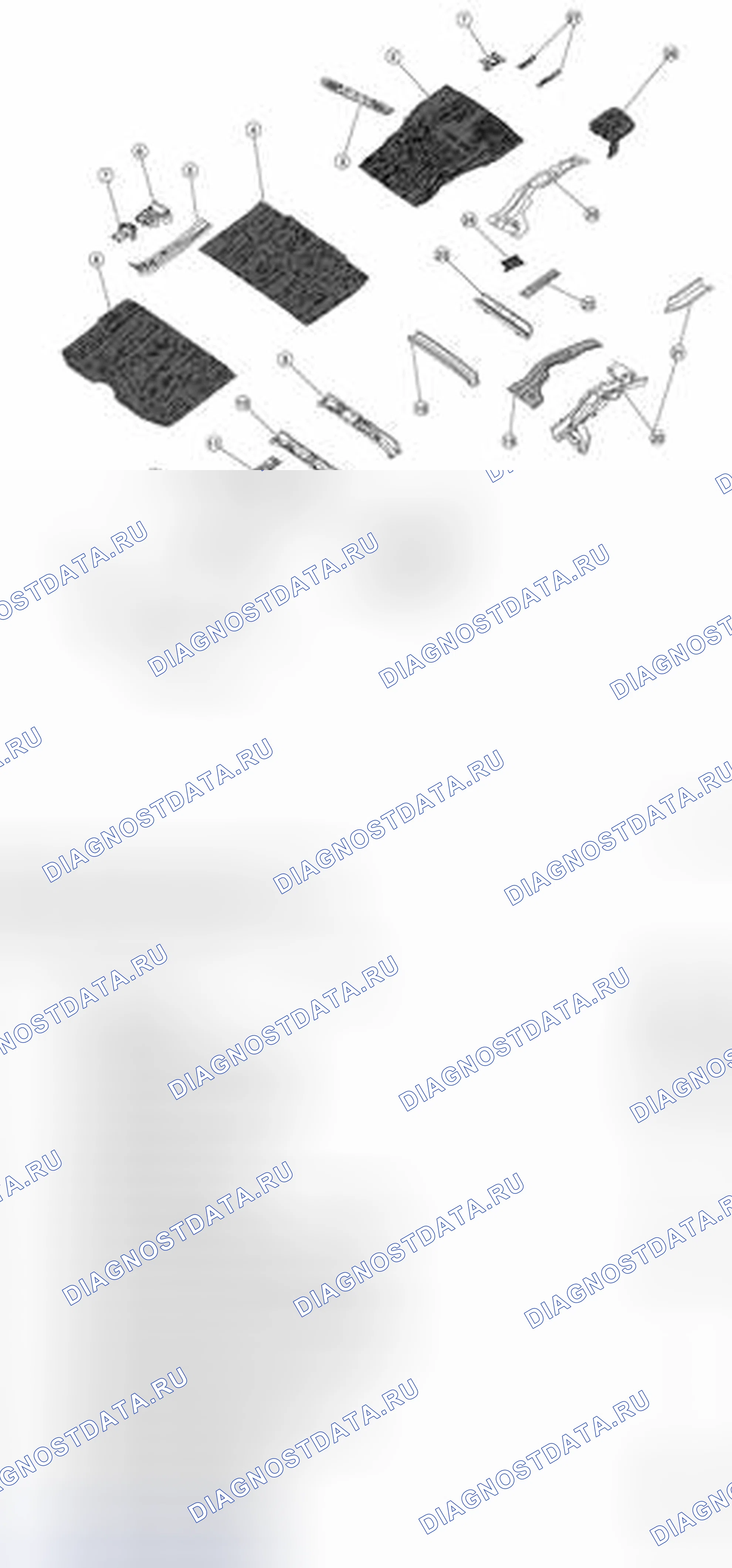 Рис. 357: ПОЛ И НИЖНЯЯ ЧАСТЬ ТЕЛА. Nissan Pathfinder IV рестайлинг