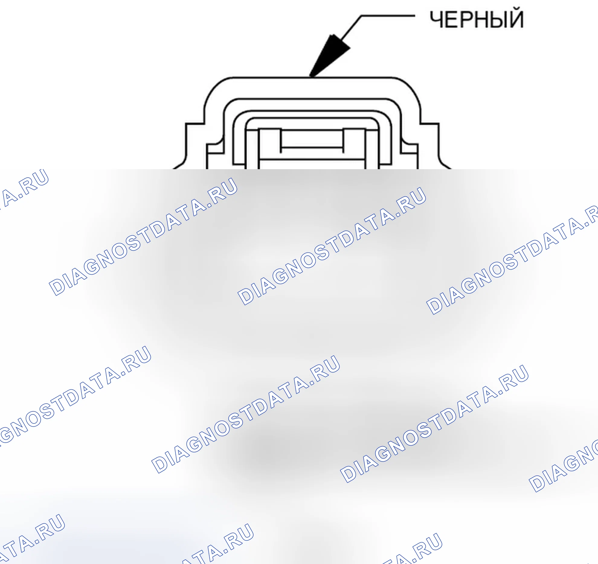 Рис. 134: Вид с торца разъема 1 / 1 (газ) датчика положения распределительного вала. Jeep Compass I