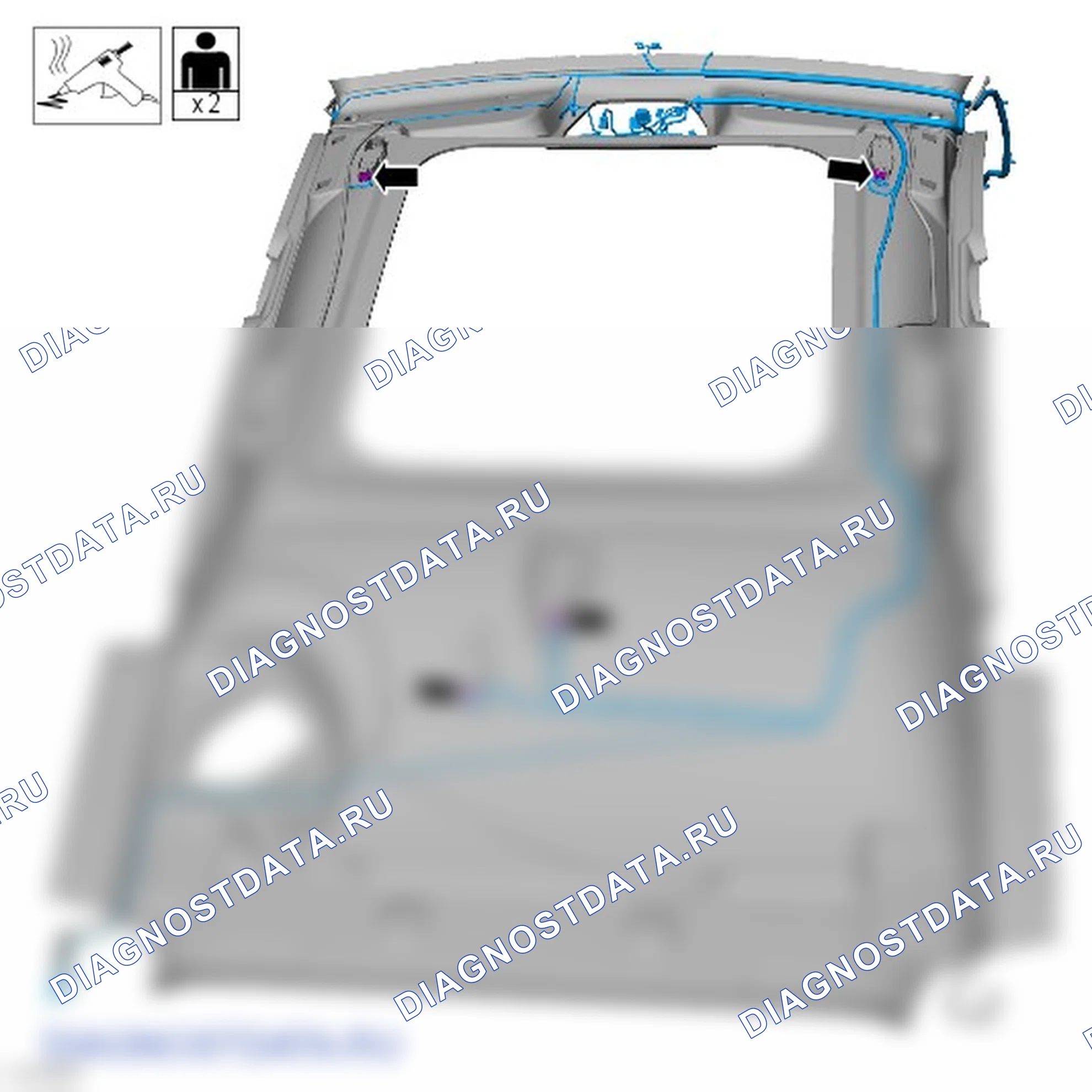 Как снять и установить жгут электропроводки панели крыши. Ford Grand C-MAX II
