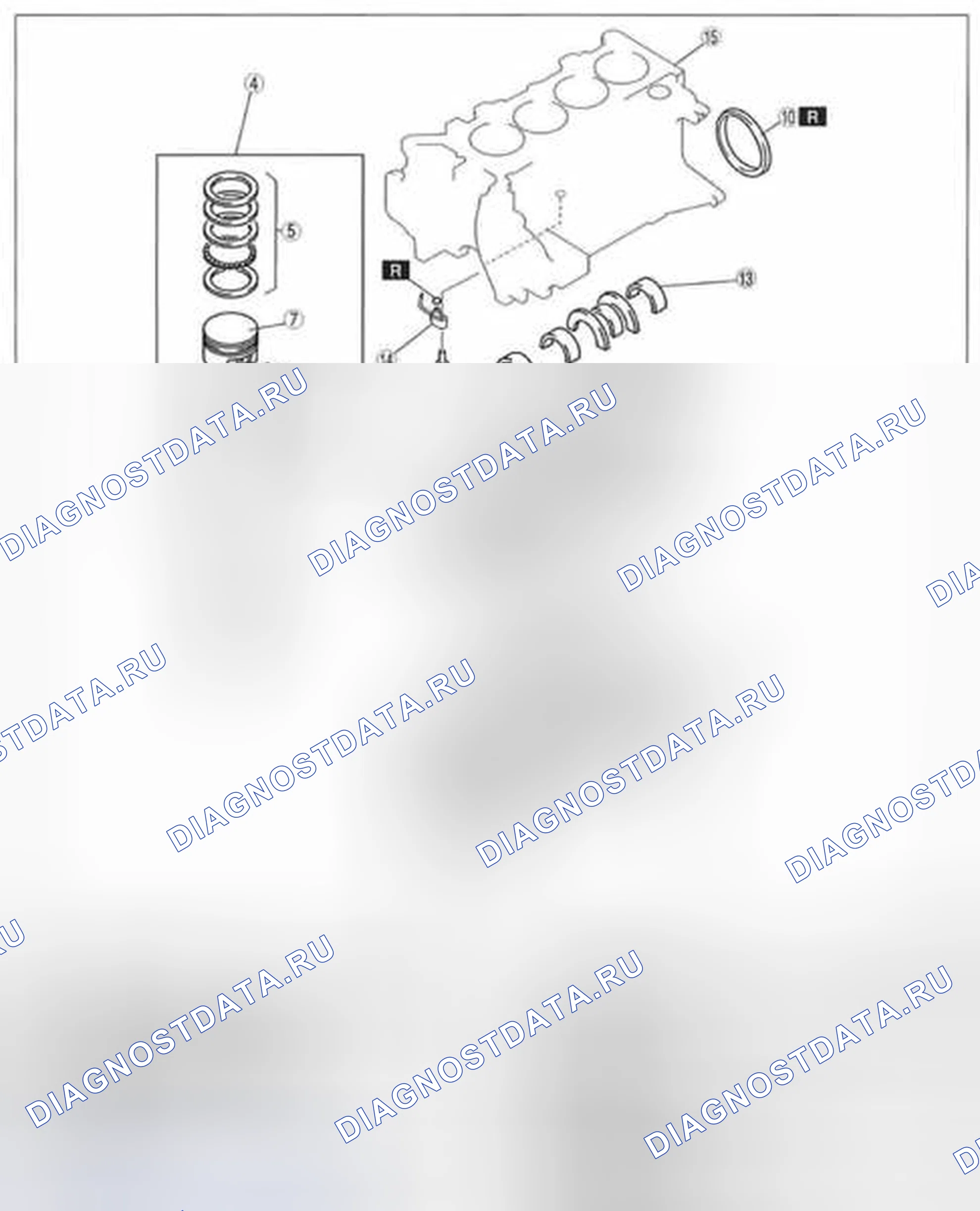 Рис. 87: РАЗБОРКА БЛОКА ЦИЛИНДРОВ (II). Audi Q8 I