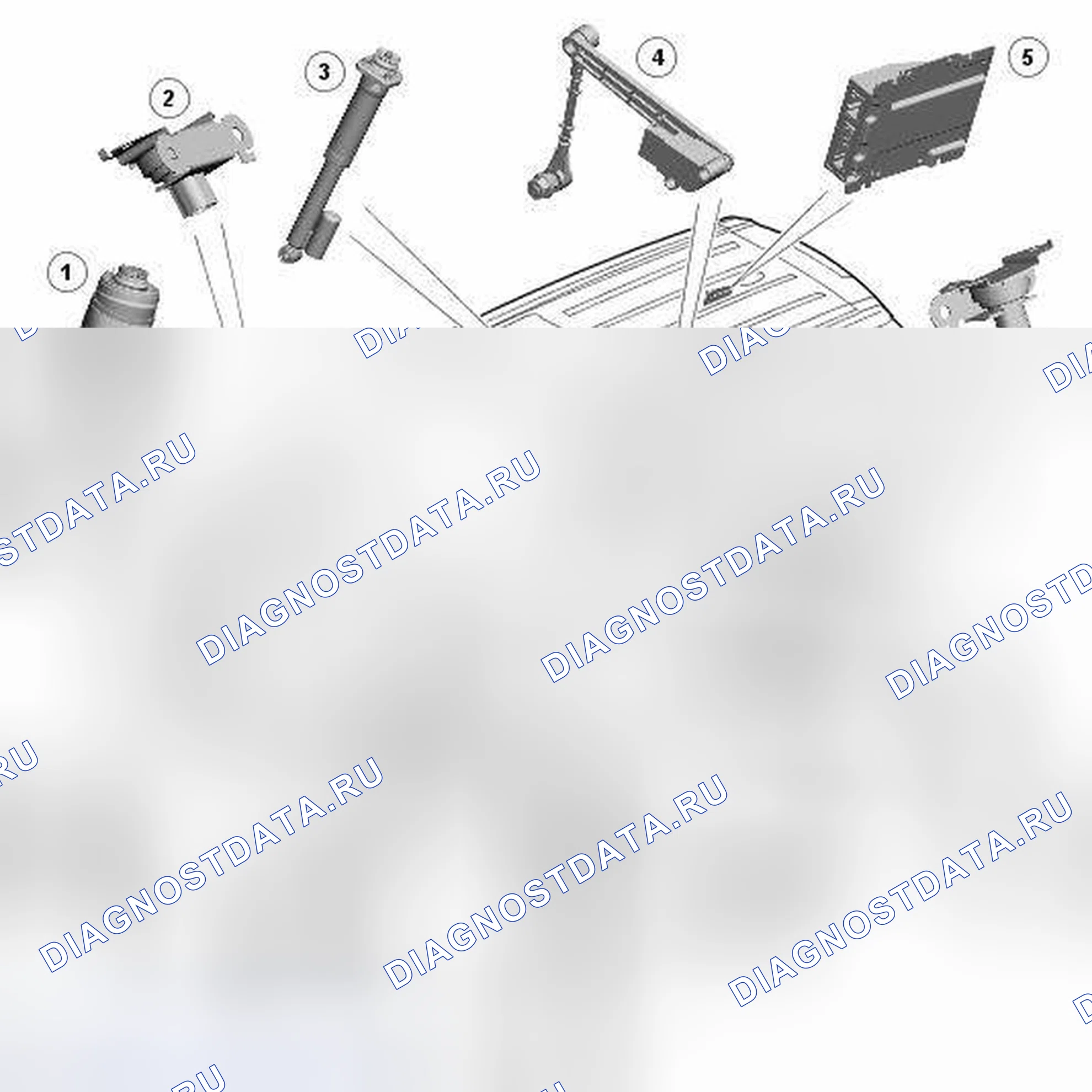 Рис. 1: РАСПОЛОЖЕНИЕ КОМПОНЕНТОВ. Land Rover Range Rover L322