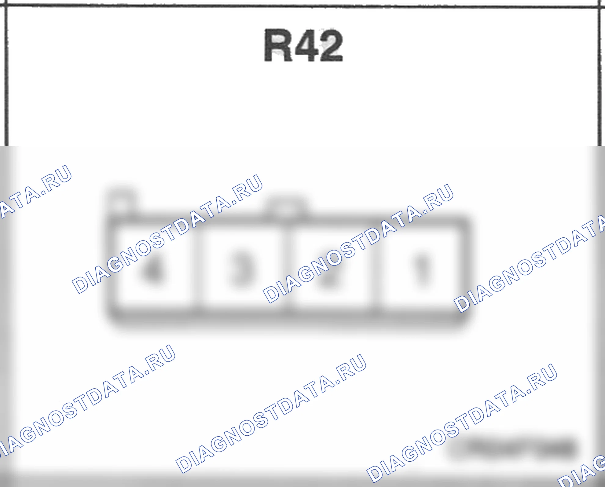 Распиновка разъёма R42 — заднего жгута. Hyundai H-1 A1