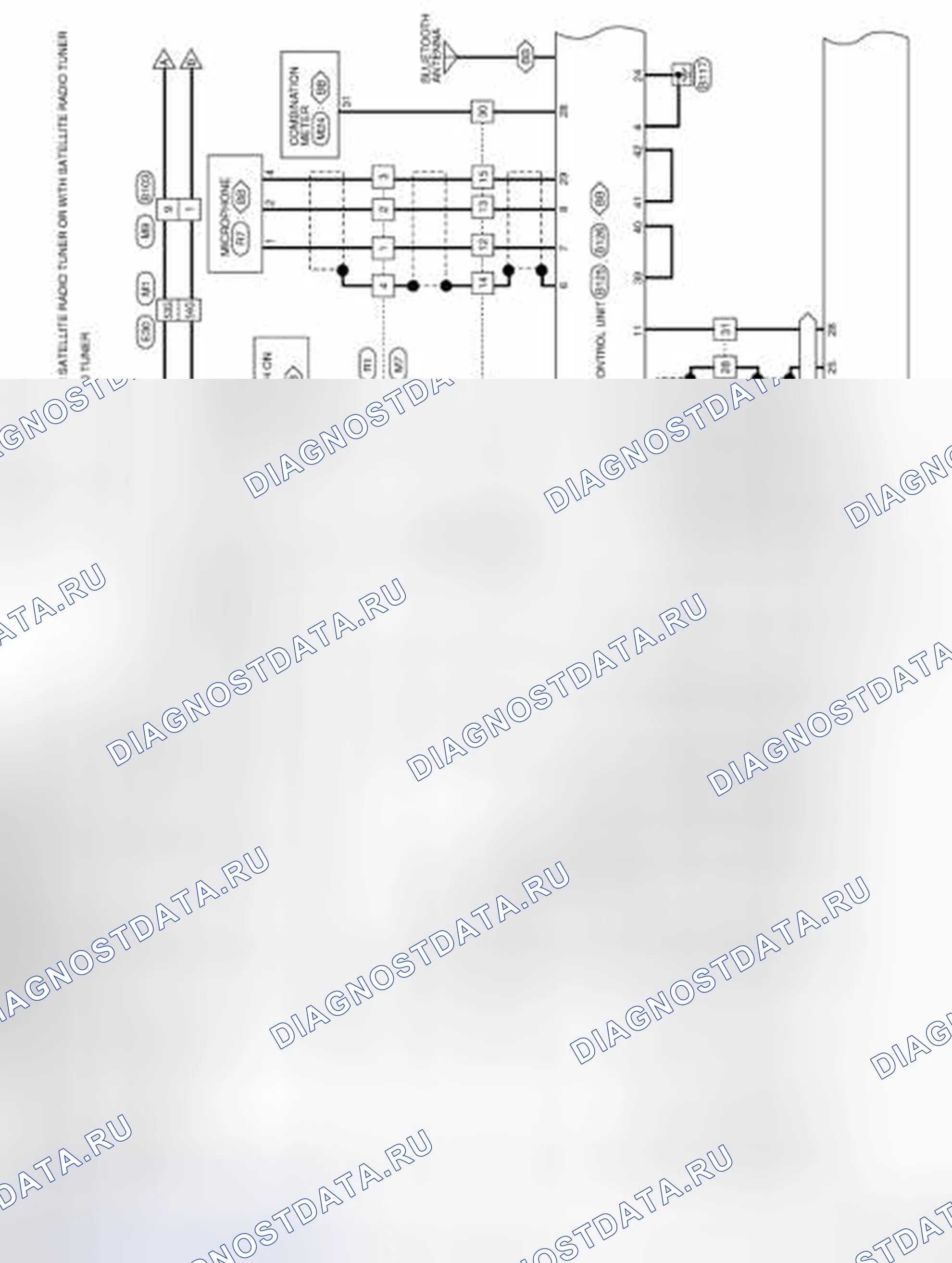 Рис. 103: Схема подключения аудиоблока (1 из 3). Nissan Altima L32