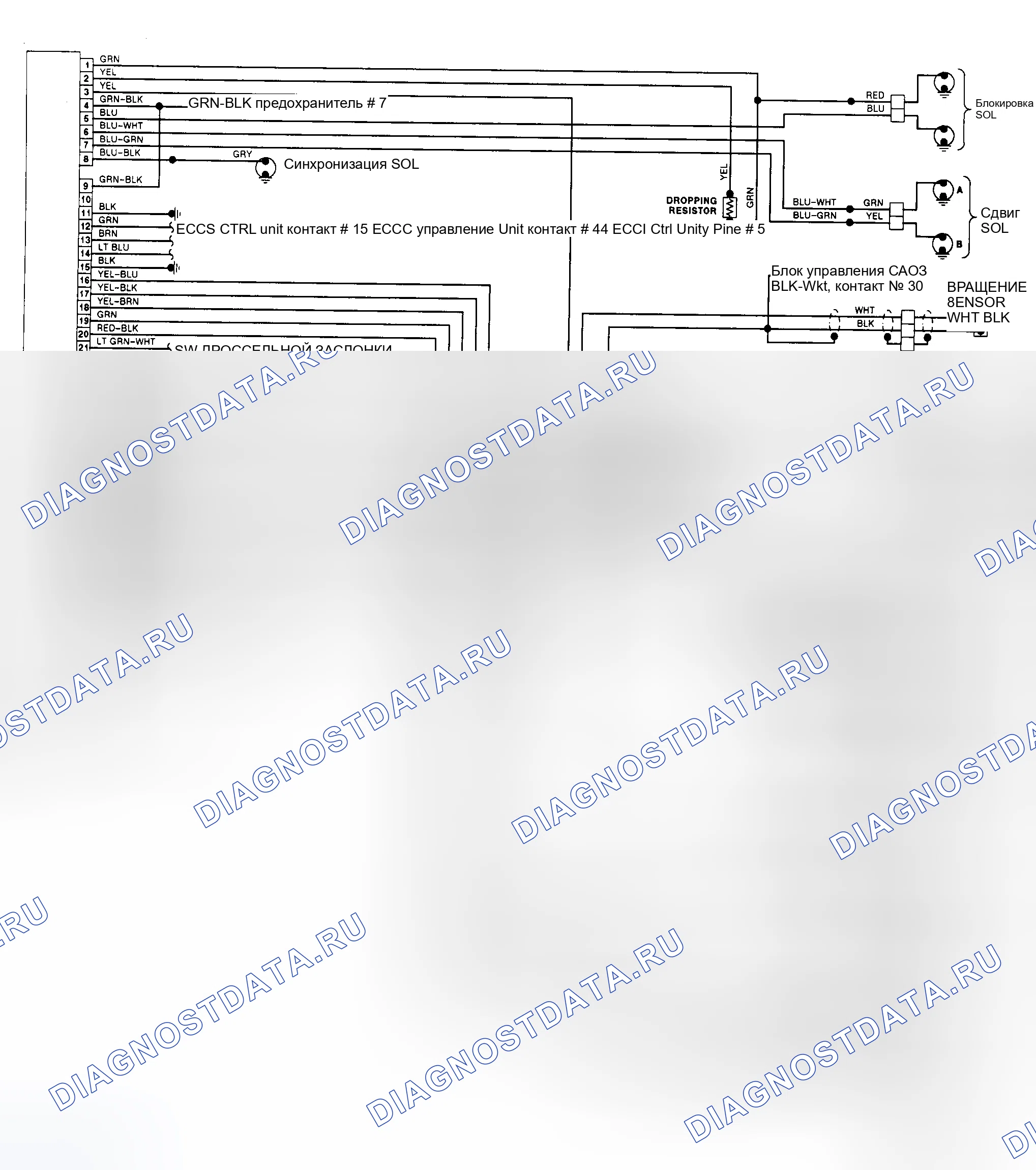 Рис. 15: электросхемы. Nissan Quest I