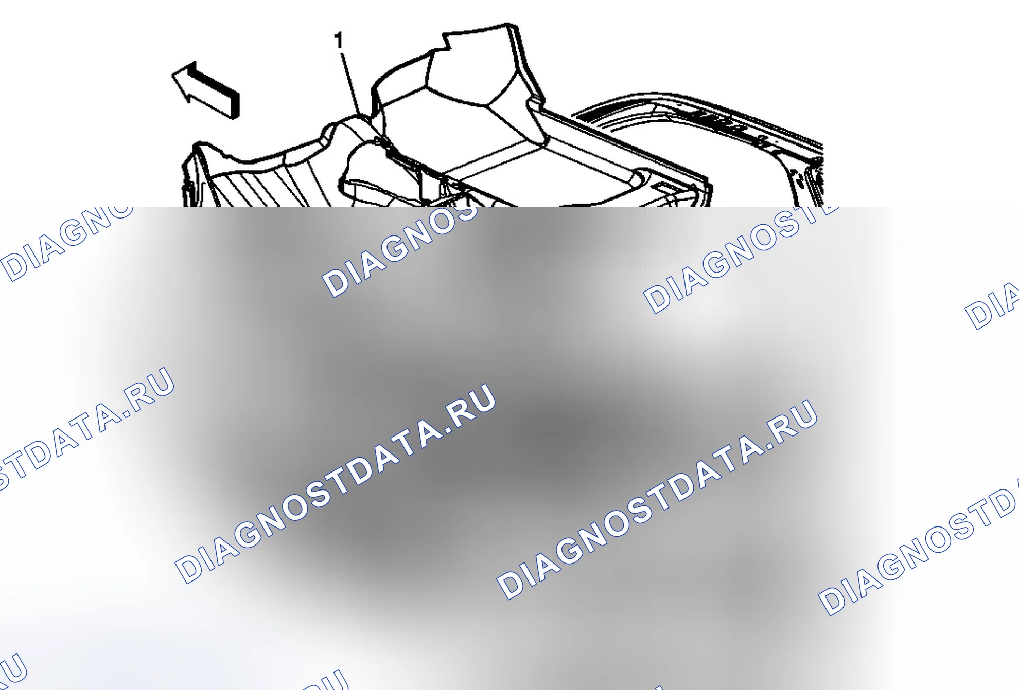 Рис. 43: Замена ковра передней панели пола. Chevrolet Malibu VII
