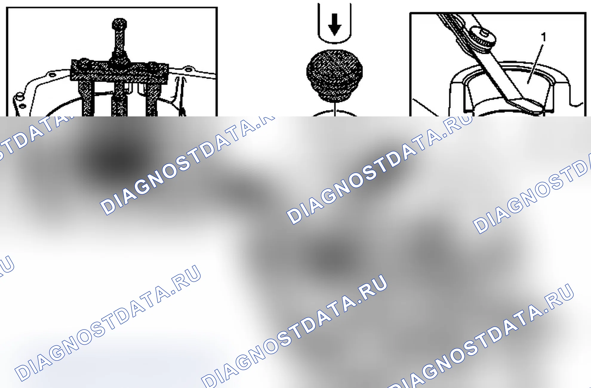 Рис. 102: Замена чашки переднего опорного подшипника дифференциала - сторона корпуса. Pontiac G6 I final