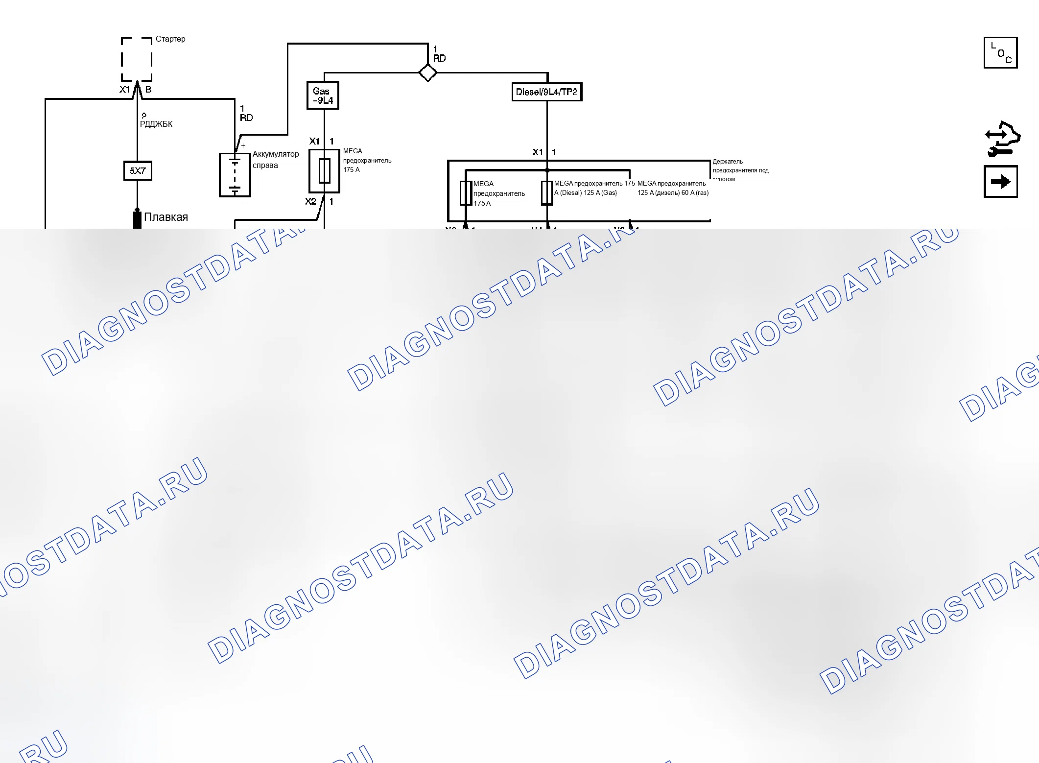 Рис. 1: Схемы распределения электроэнергии. Chevrolet Silverado 2500 HD 