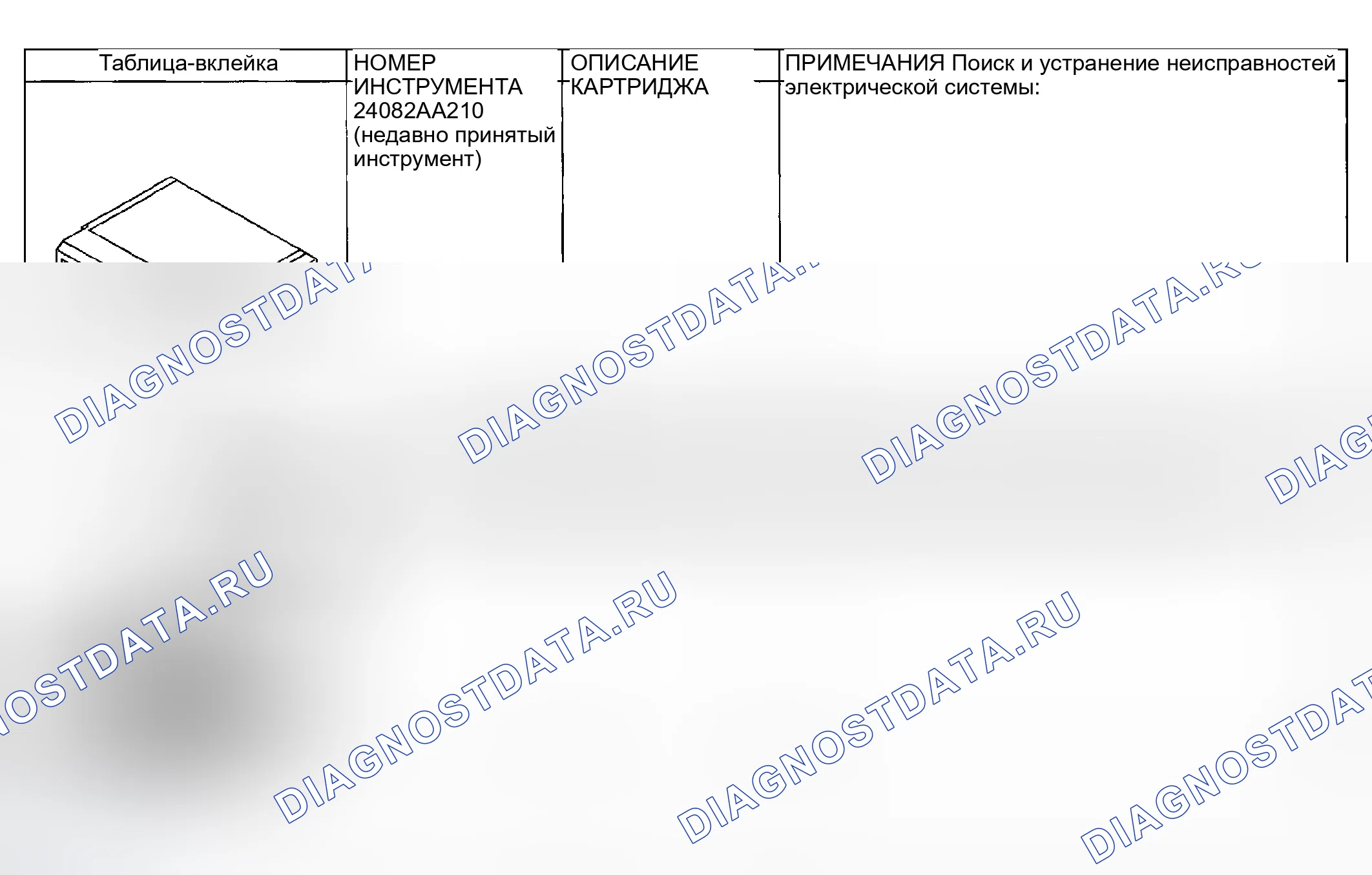 Рис. 224: ПОДГОТОВИТЕЛЬНЫЙ ИНСТРУМЕНТ. Subaru Impreza WRX GD/GG рестайлинг
