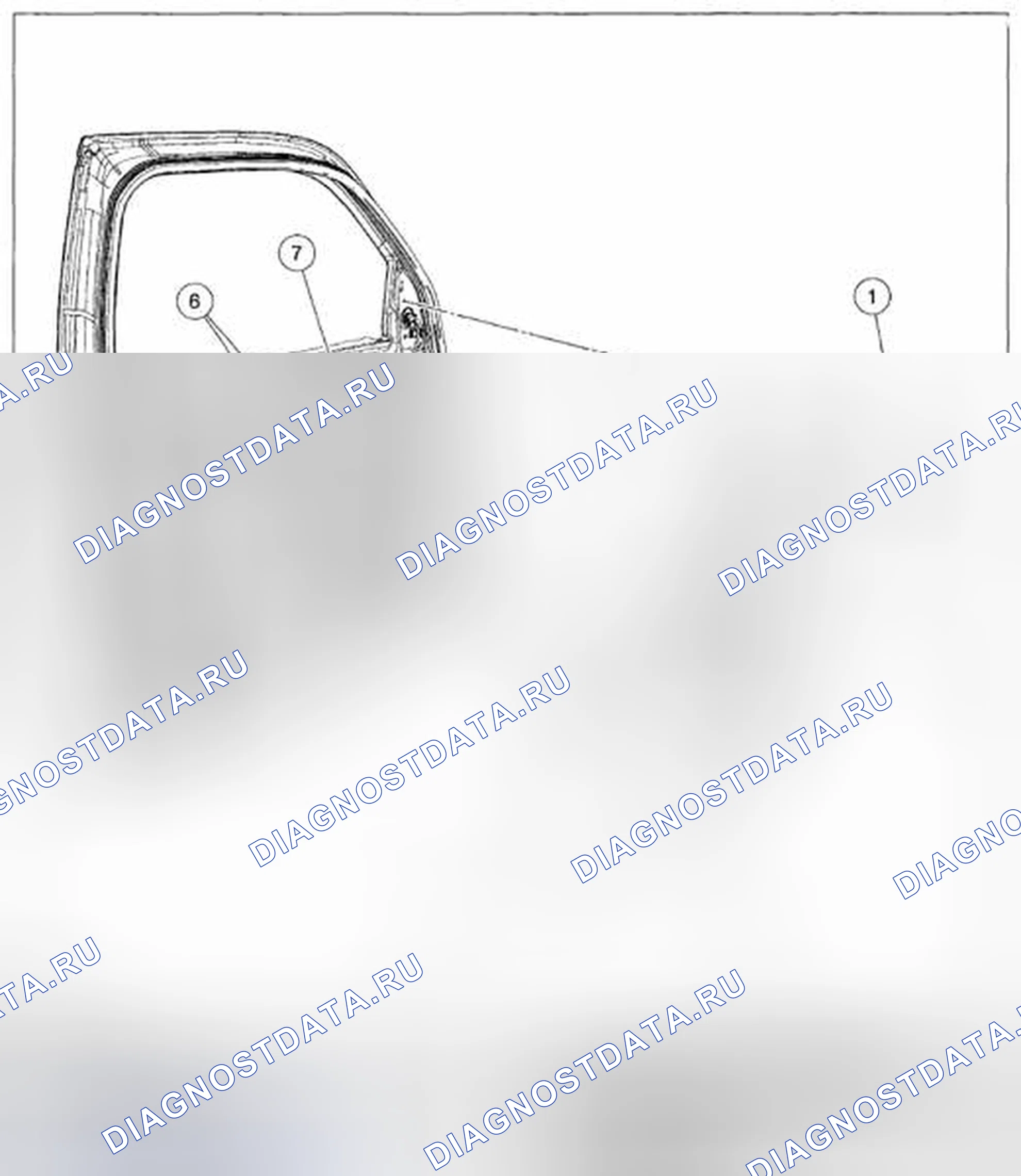 Рис. 1: ДЕМОНТАЖ / МОНТАЖ обивка ПЕРЕДНЕЙ ДВЕРИ. Mazda Tribute II