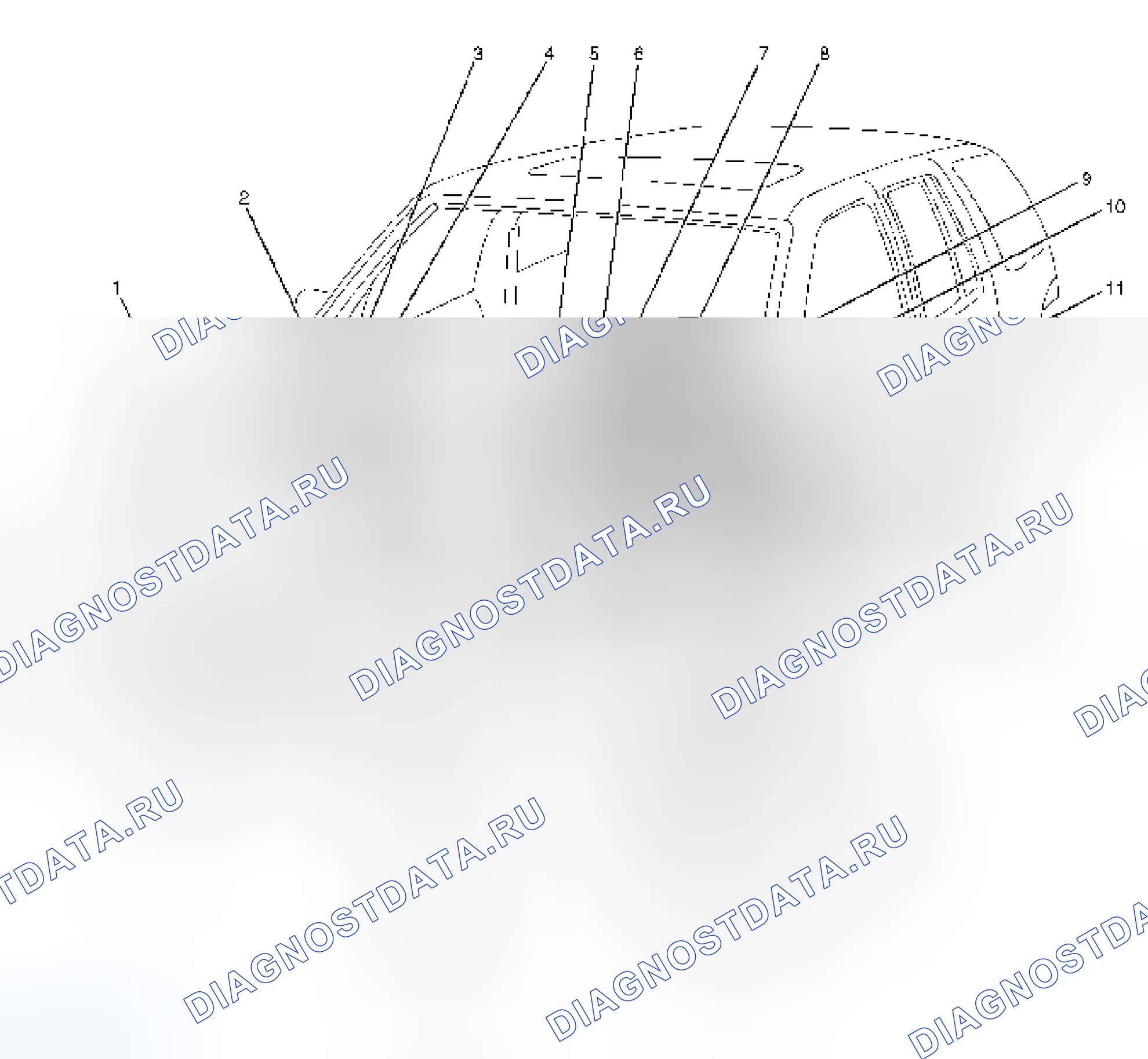 Рис. 250: Расположение деталей. Isuzu Rodeo II