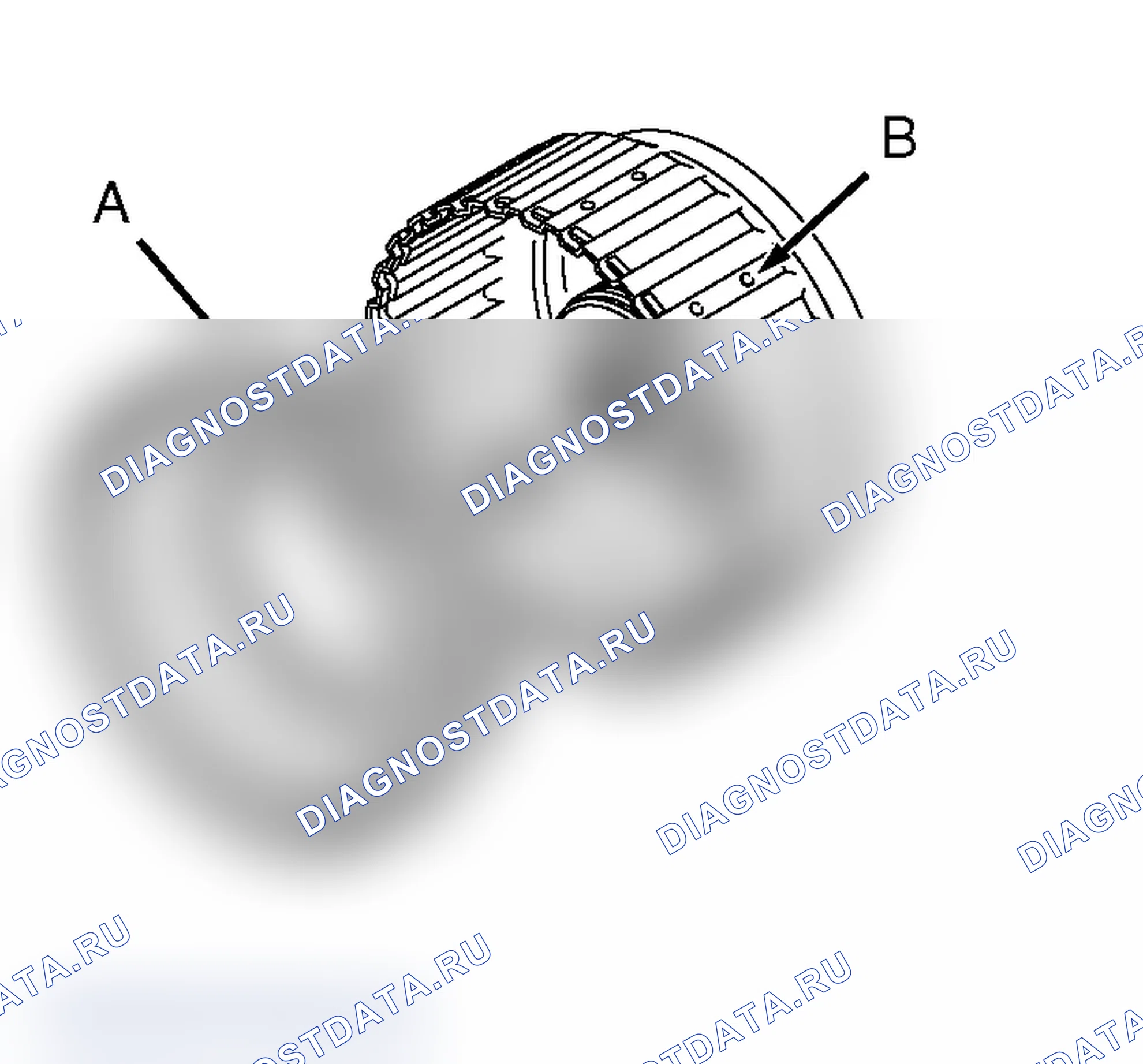 Рис. 697: >> B <<УСТАНОВКА ПОРШНЯ МУФТЫ ЗАДНЕГО ХОДА. Mitsubishi Lancer Evolution IX