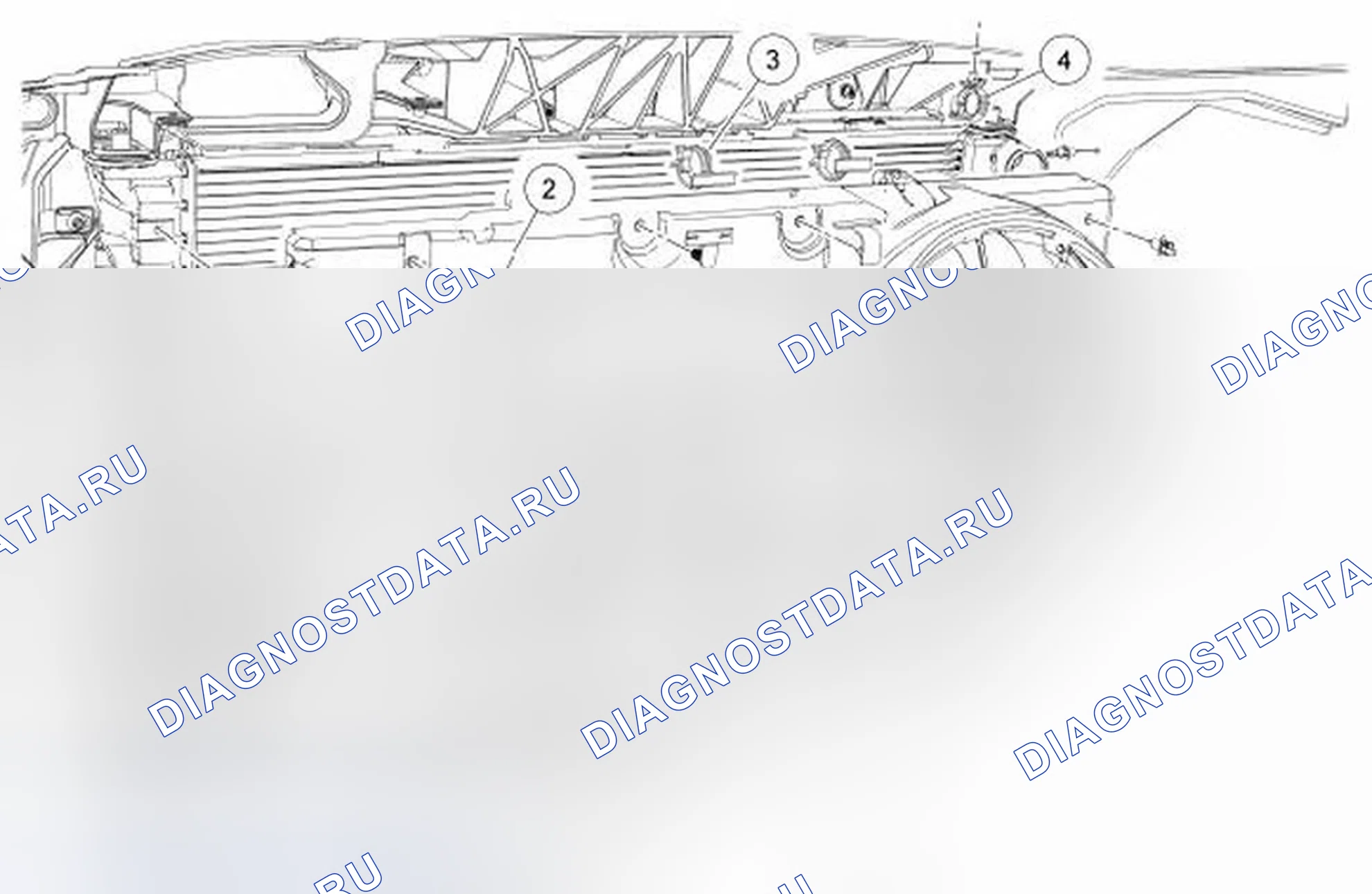 Рис. 15: Вентилятор охлаждения и кожух (Вид 3 из 3). Ford Taurus VI