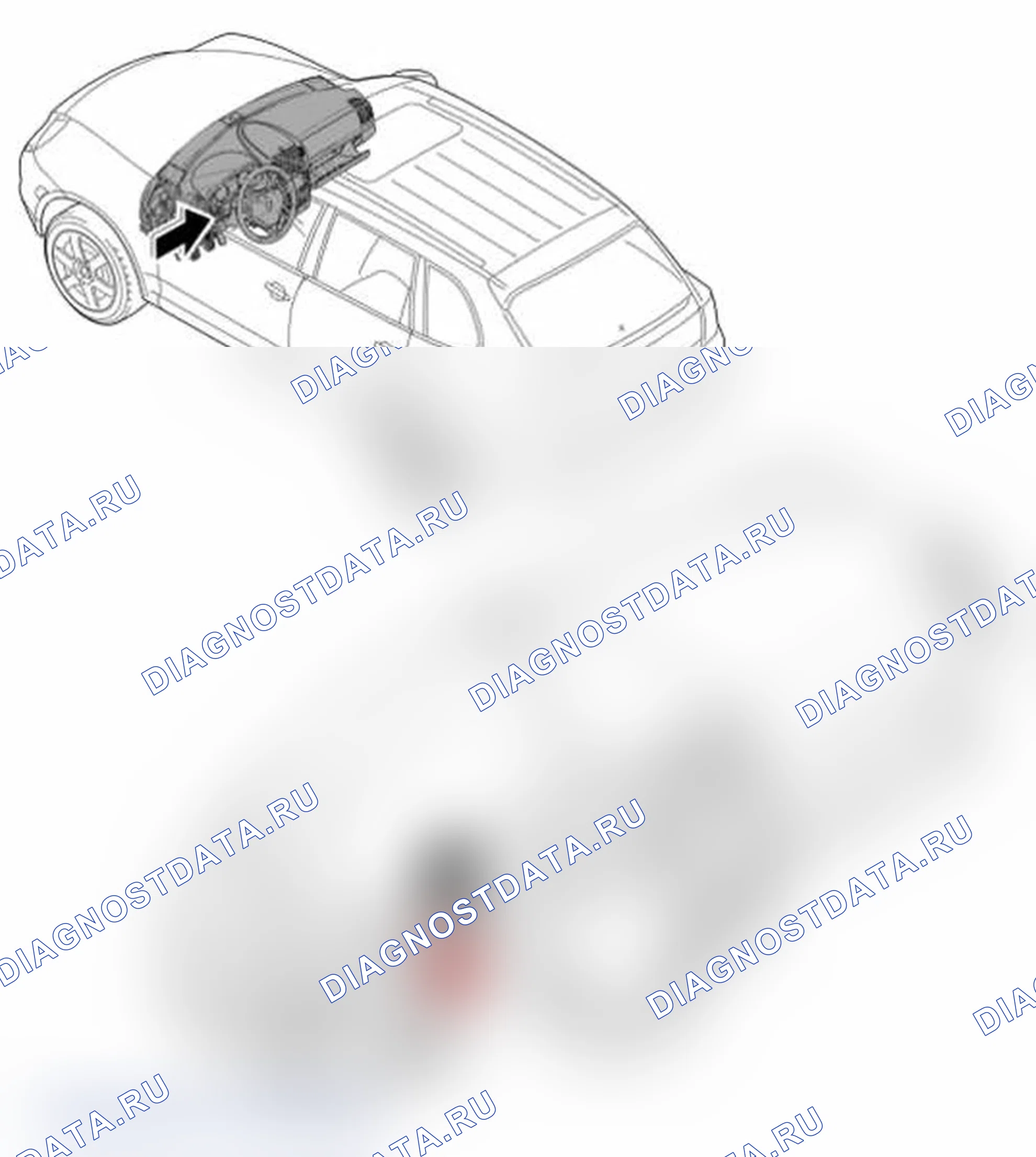 Рис. 3: Снятие выключателя зажигания. Porsche Cayenne S I
