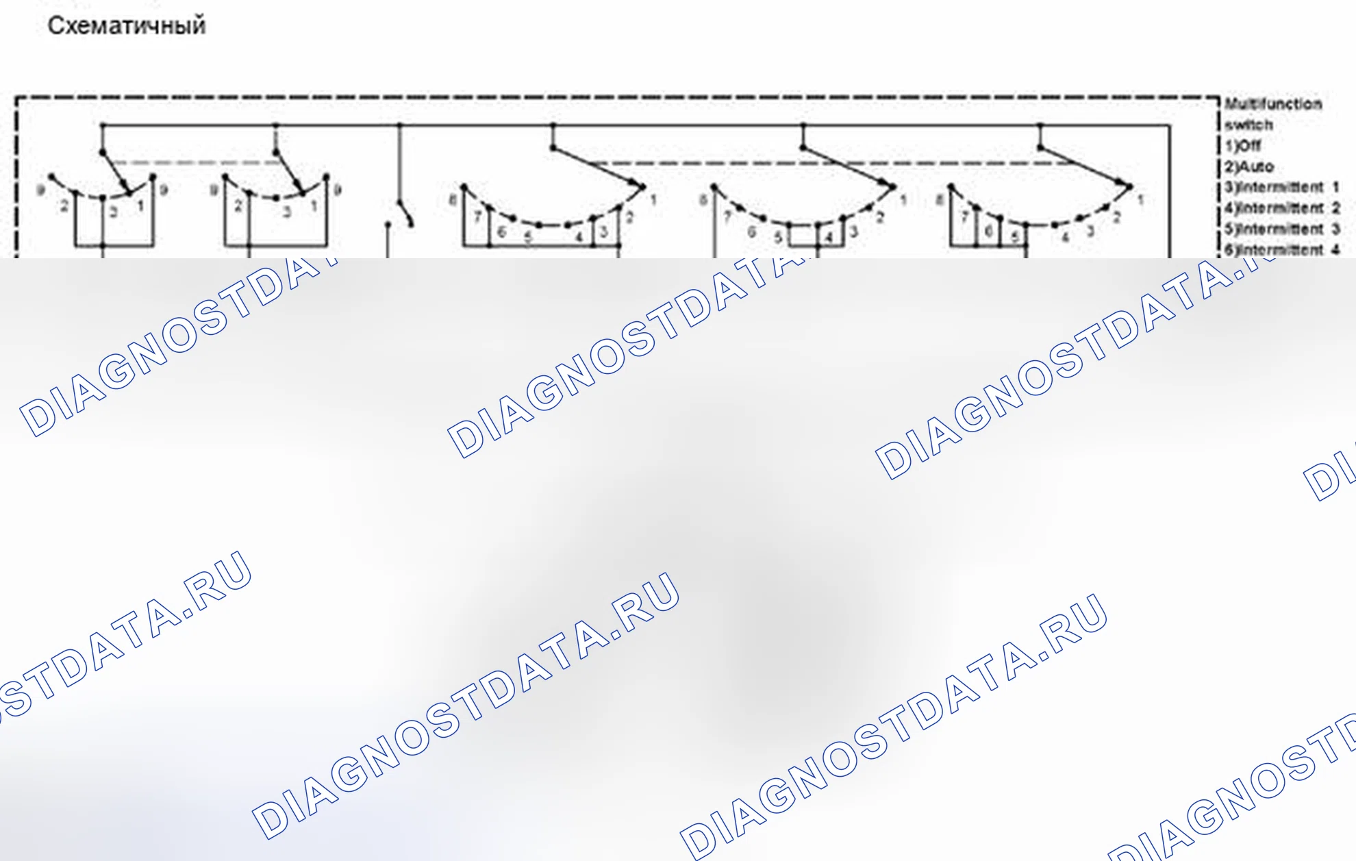 Рис. 20: ПРОВЕРКА КОМПОНЕНТОВ - МНОГОФУНКЦИОНАЛЬНЫЙ ПЕРЕКЛЮЧАТЕЛЬ. Mazda Tribute II
