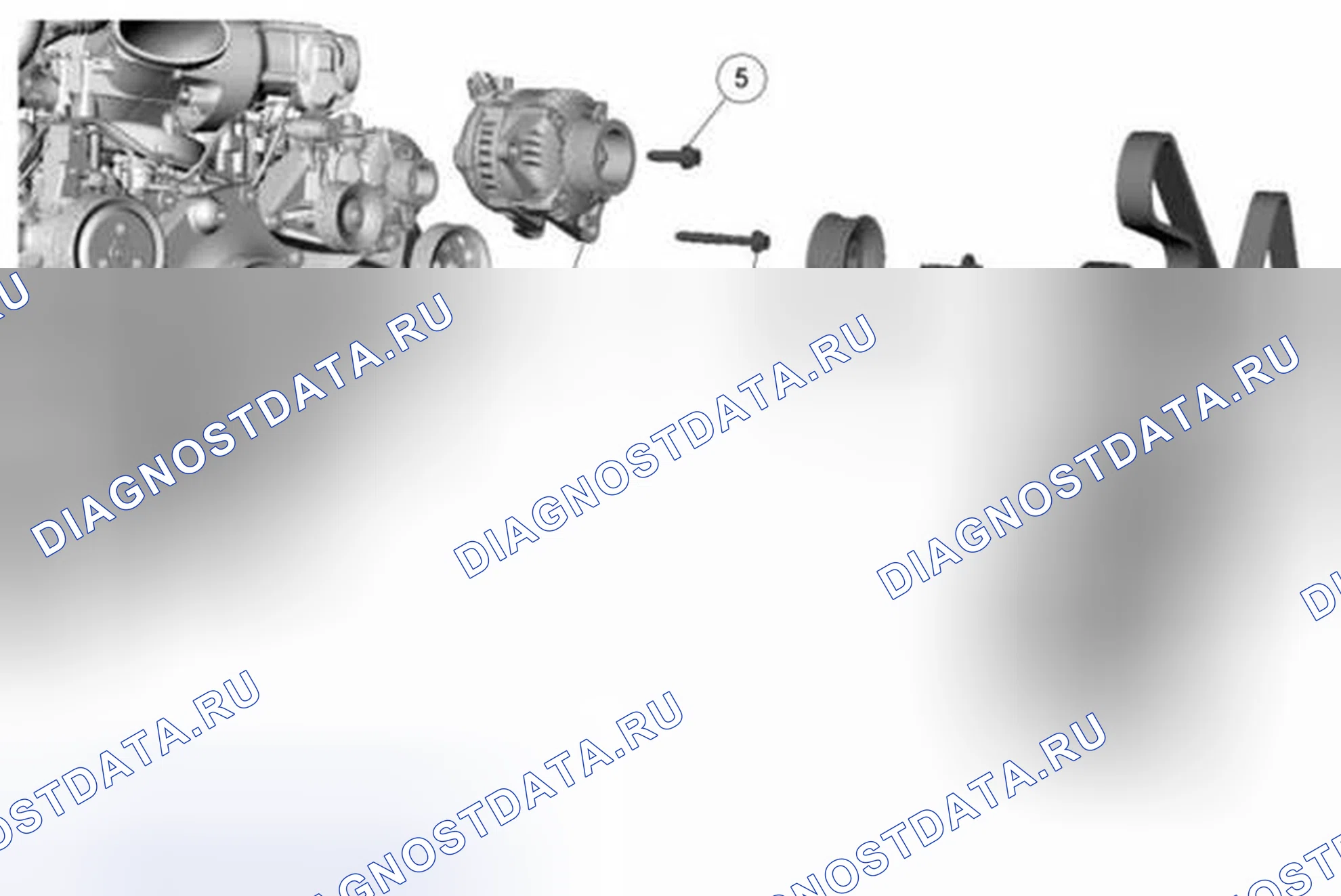Рис. 116: Генератор - система с двумя генераторами. Ford Pickup F250 Super Duty II