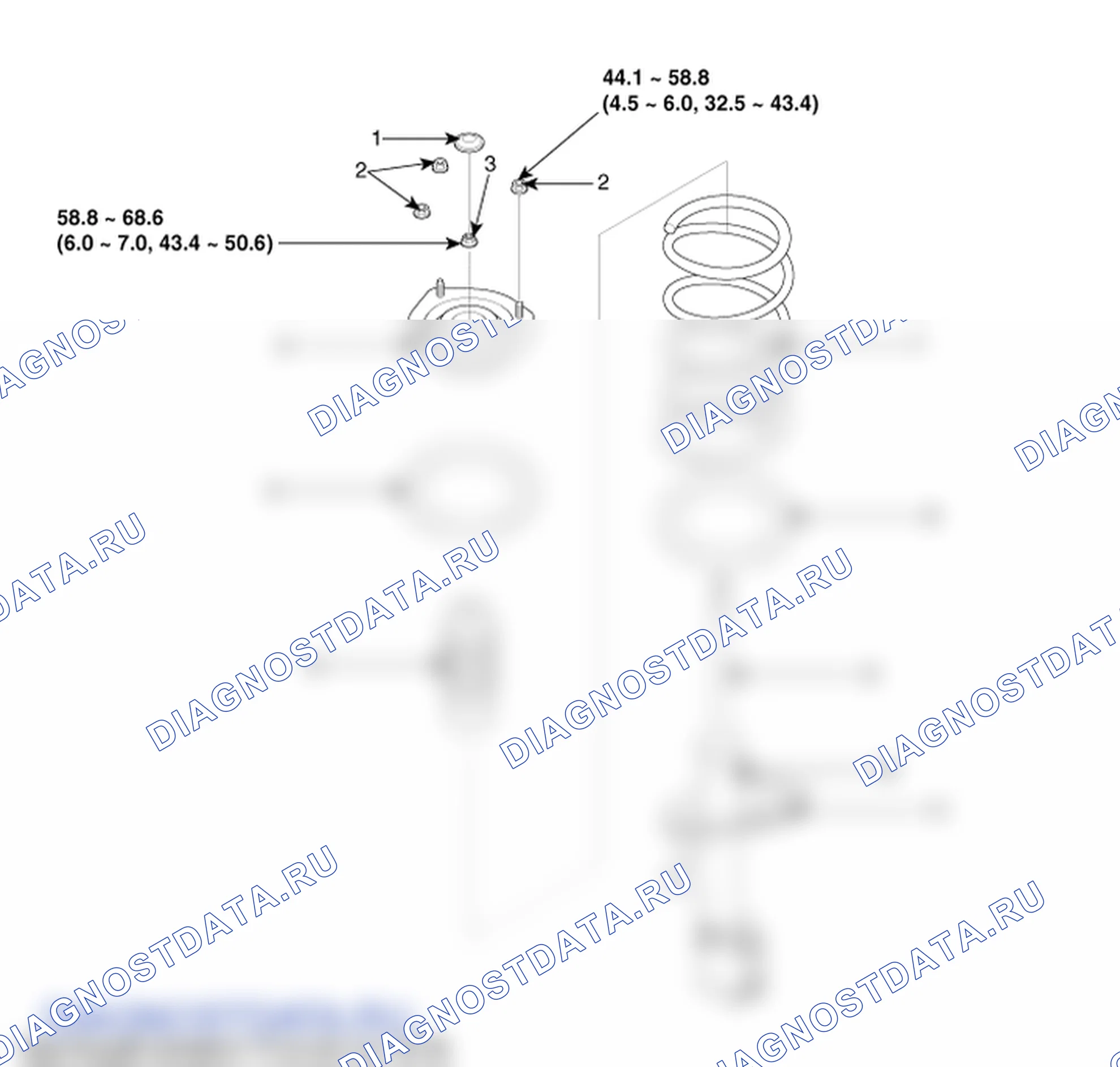 Детали передней стойки в сборе. Hyundai ix35 EL