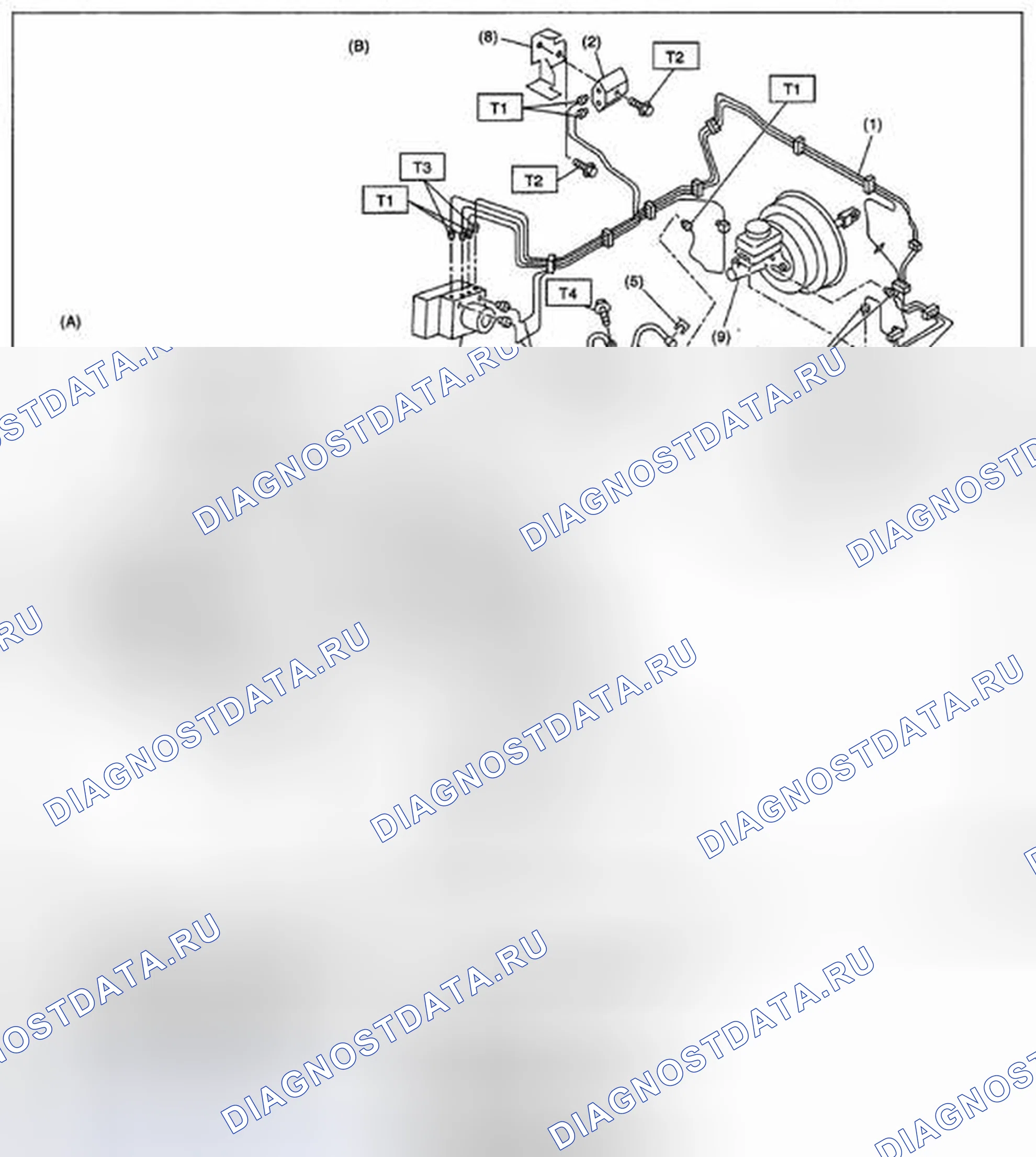 Рис. 87: ПЕРЕДНИЕ ТОРМОЗНЫЕ ТРУБЫ И ШЛАНГИ. Subaru Impreza WRX STI GR