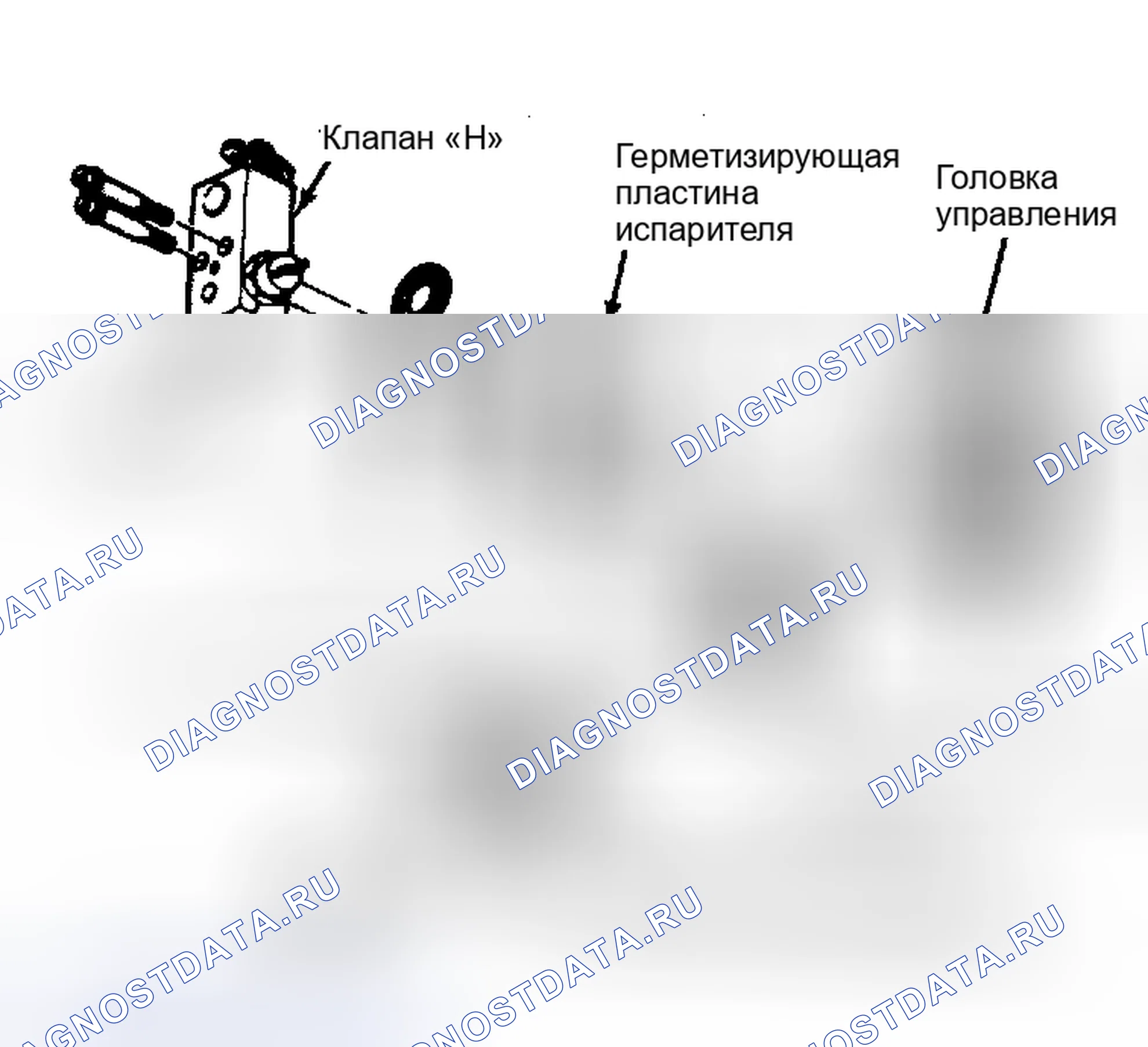 Рис. 8: Демонтаж расширительного клапана (тип «H») Отверните 2 винта с головкой Torx для демонтажа клапана. Предоставлено Chrysler Motors.. Plymouth Grand Voyager I