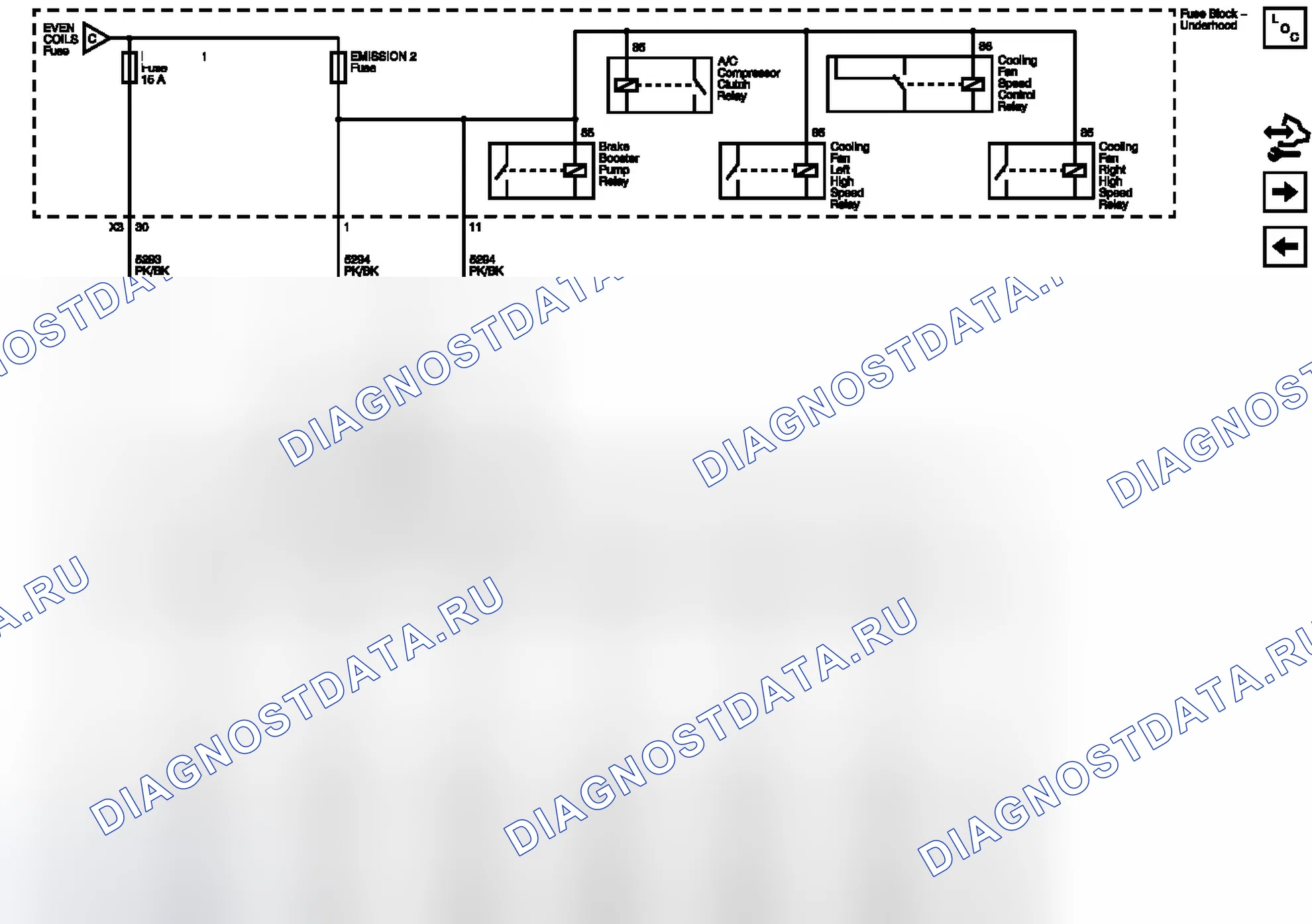 Рис. 47: Предохранители EMISSION 1 и EMISSION 2. Buick Enclave I