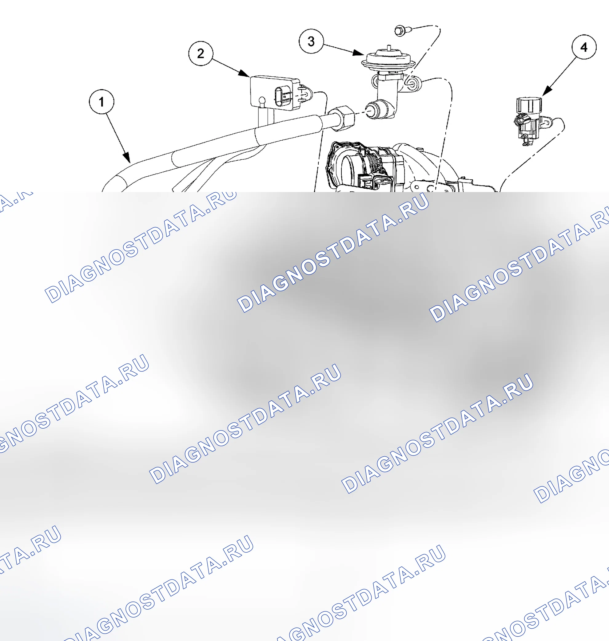Рис. 5: Система 5.4L рециркуляция отработавших газов. Ford Cutaway E350 Super Duty 