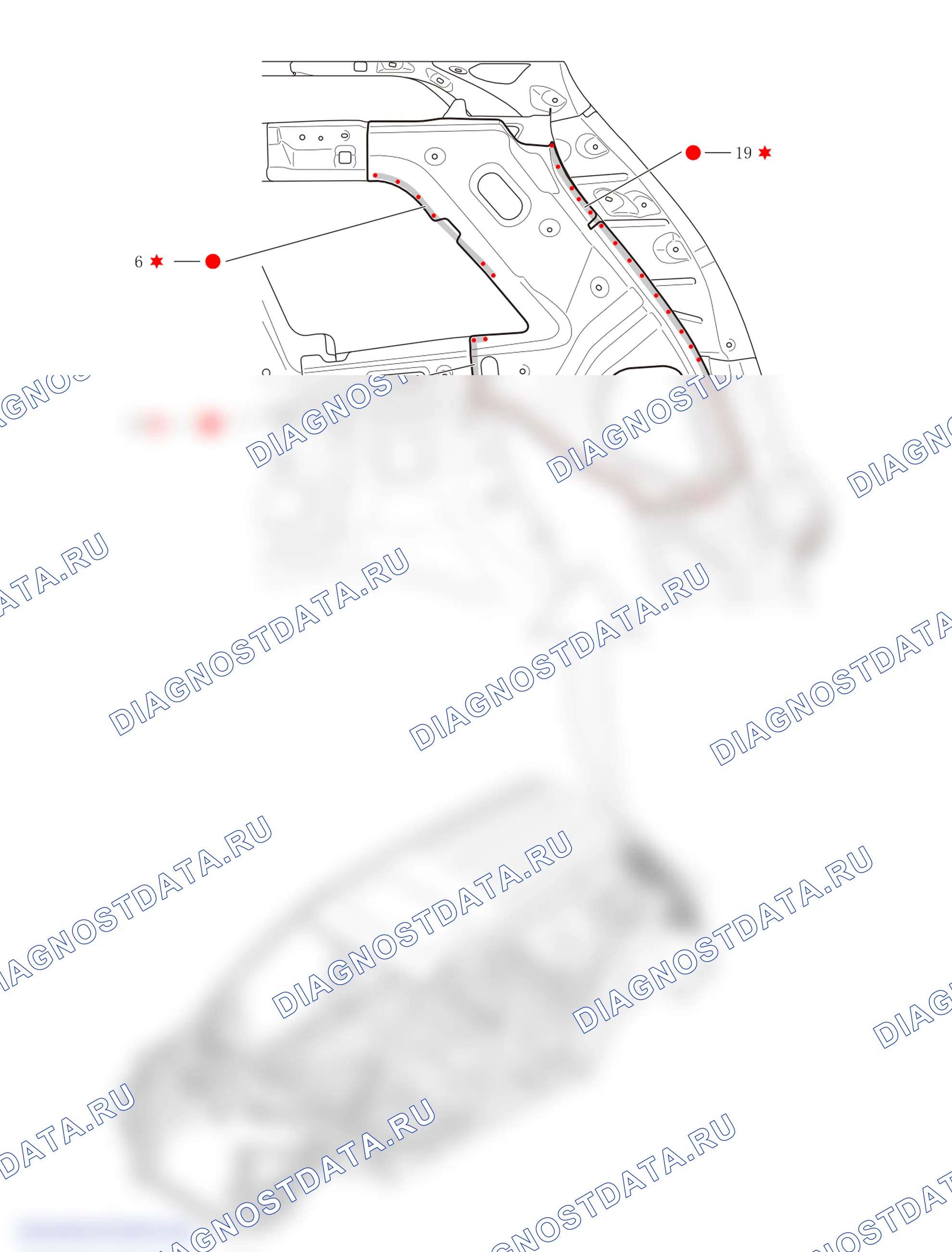 Арматурный узел задней секции колонны С — Haval H6. Haval H6 III