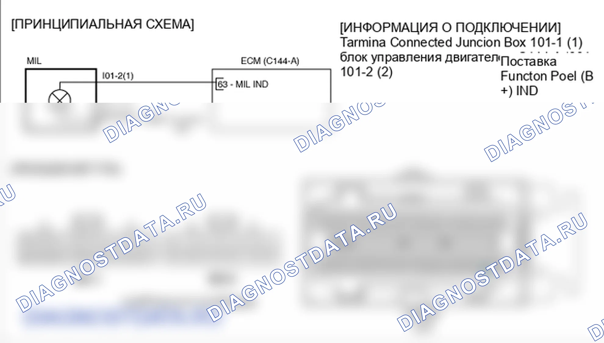 Фрагмент электросхемы: P0650. Kia Sorento BL
