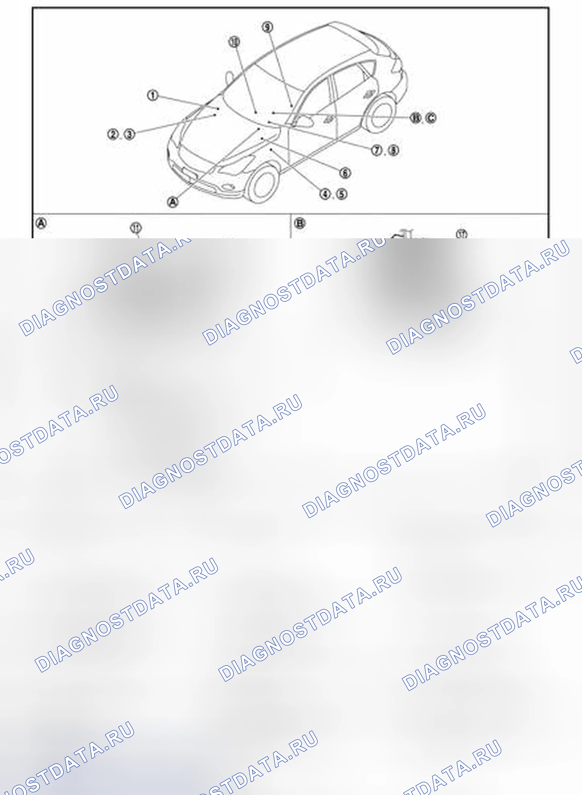 Рис. 14: РУЧНОЙ РЕЖИМ: расположение компонентов. Infiniti EX37 I