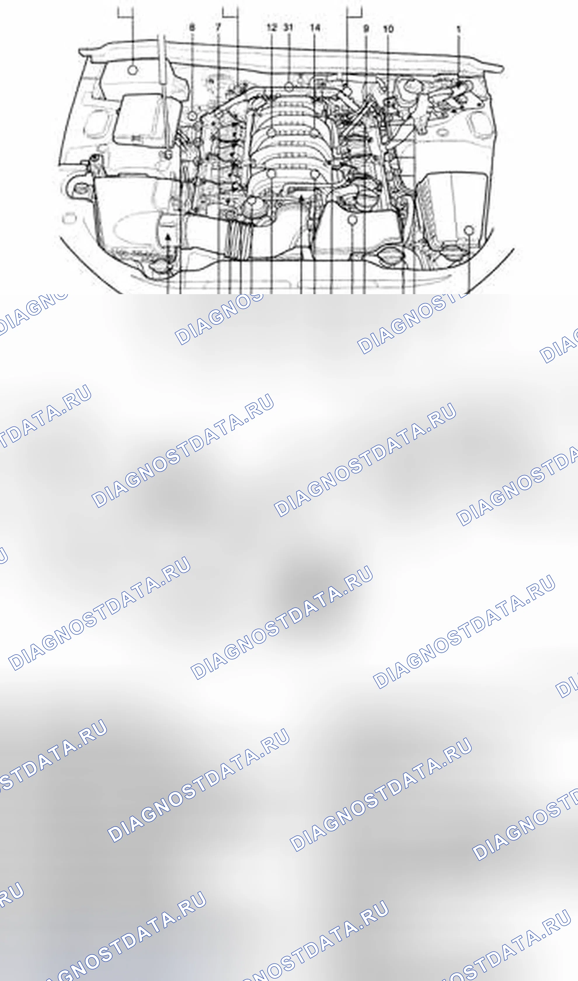 Рис. 151: Расположение компонентов. Hyundai Genesis I