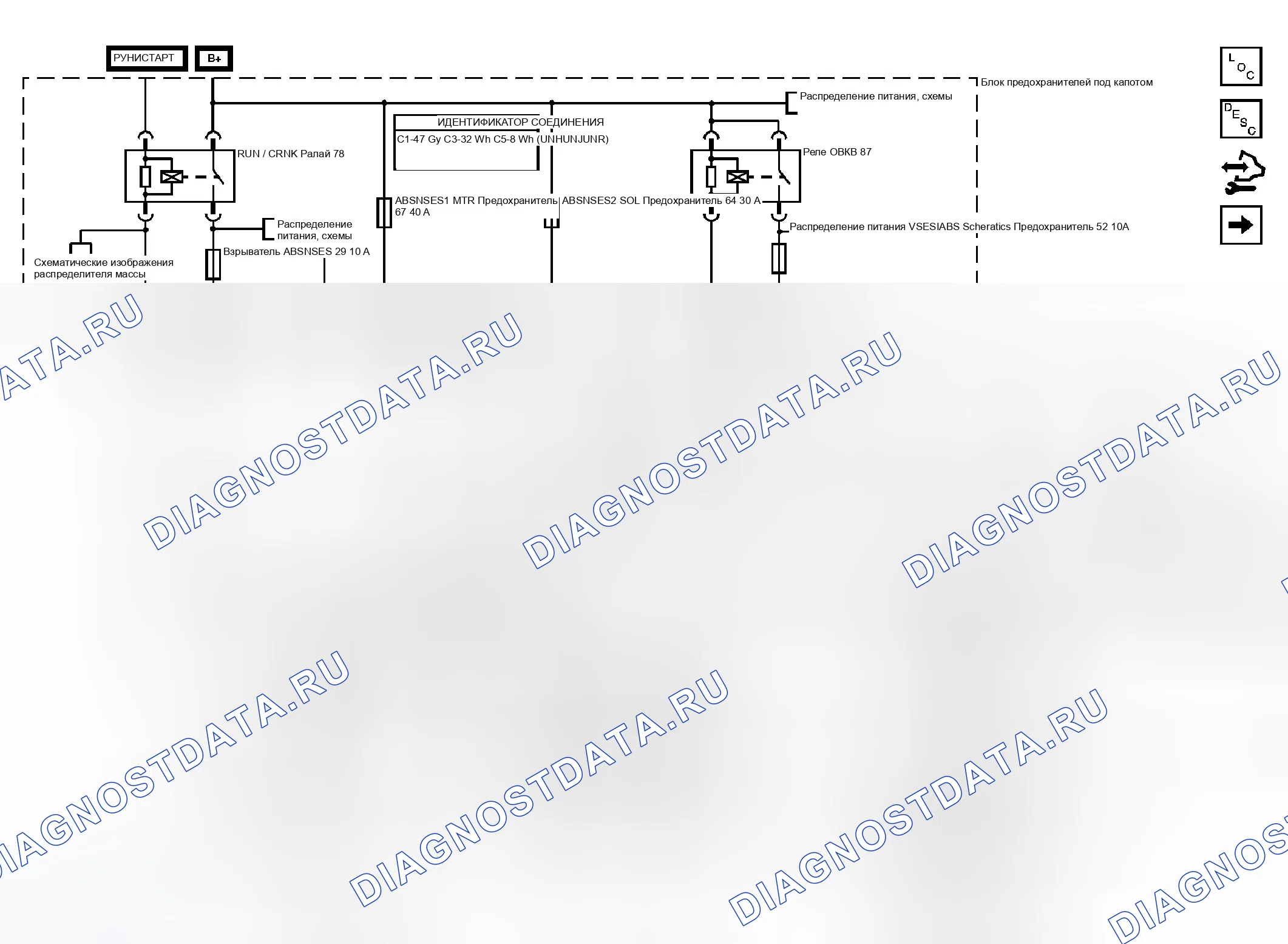 Рис. 3: Схема антиблокировочной тормозной системы. Hummer H3 I