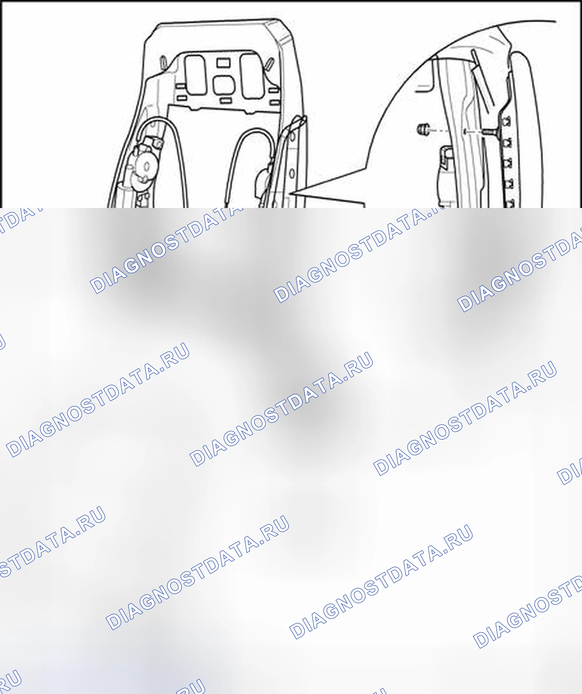 Рис. 282: Назначение проводки спинки. Audi S4 B6