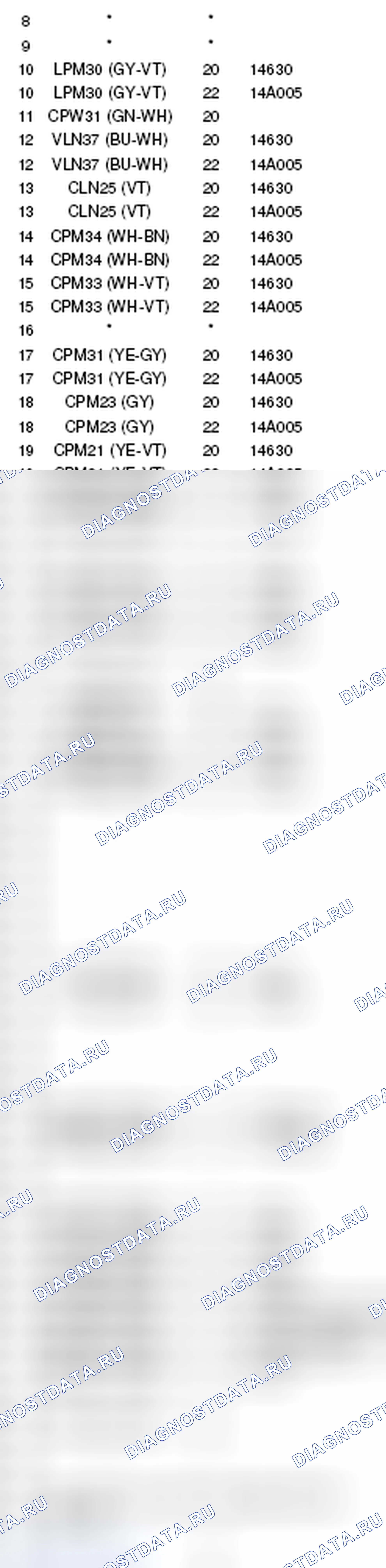 Рис. 163: Линейный (2 из 2) Вид с торца соединителя (C610) (2 из 2). Hyundai Lafesta I рестайлинг