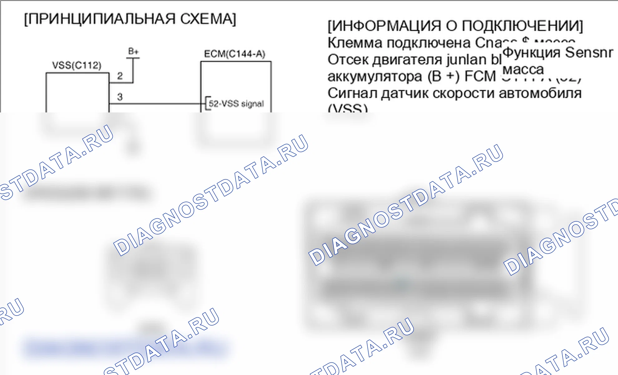 Фрагмент электросхемы: P0501. Kia Sorento BL