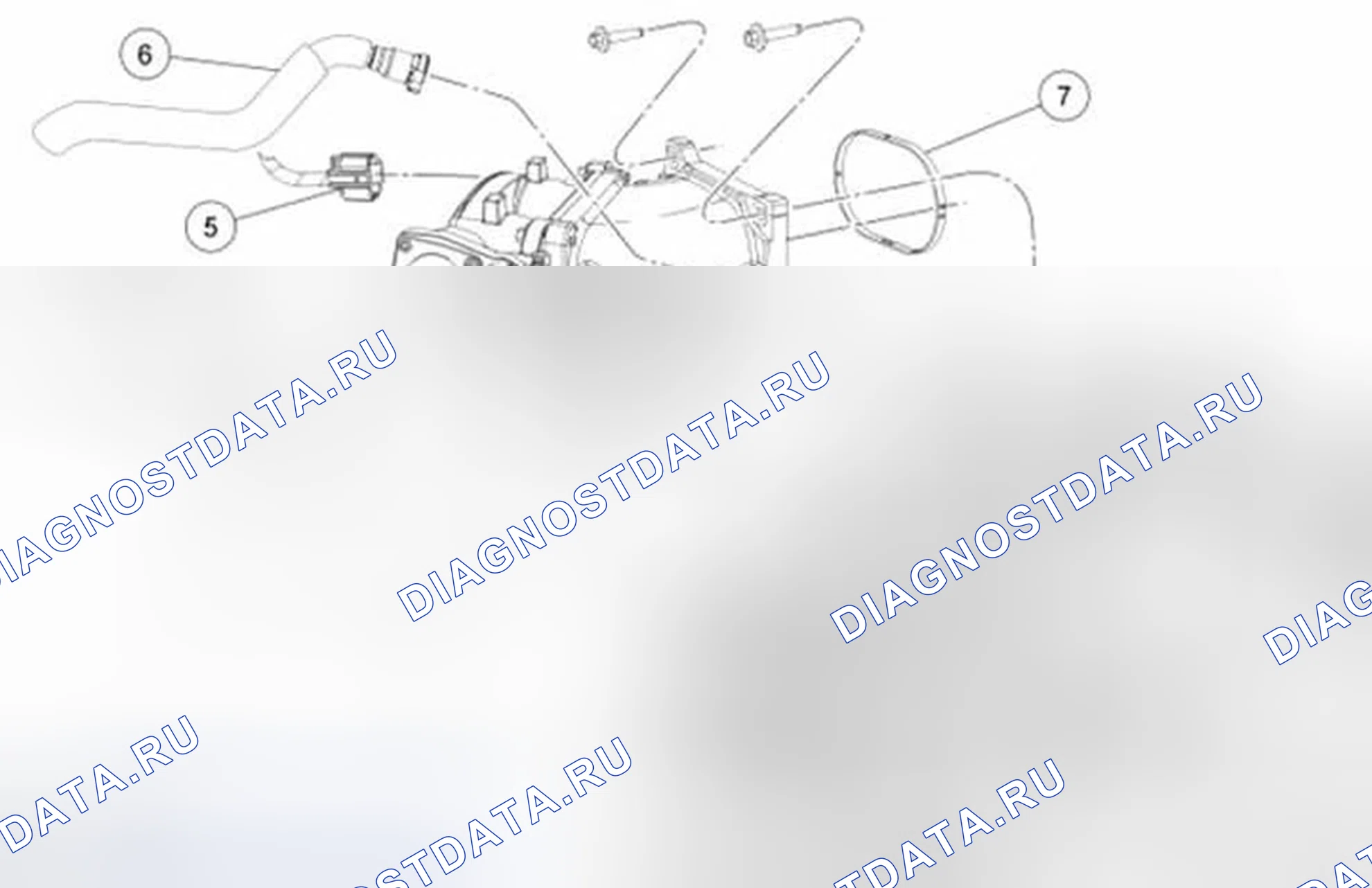 Рис. 841: Корпус дроссельной заслонки и распорка в сборе. Ford Mustang V рестайлинг 2