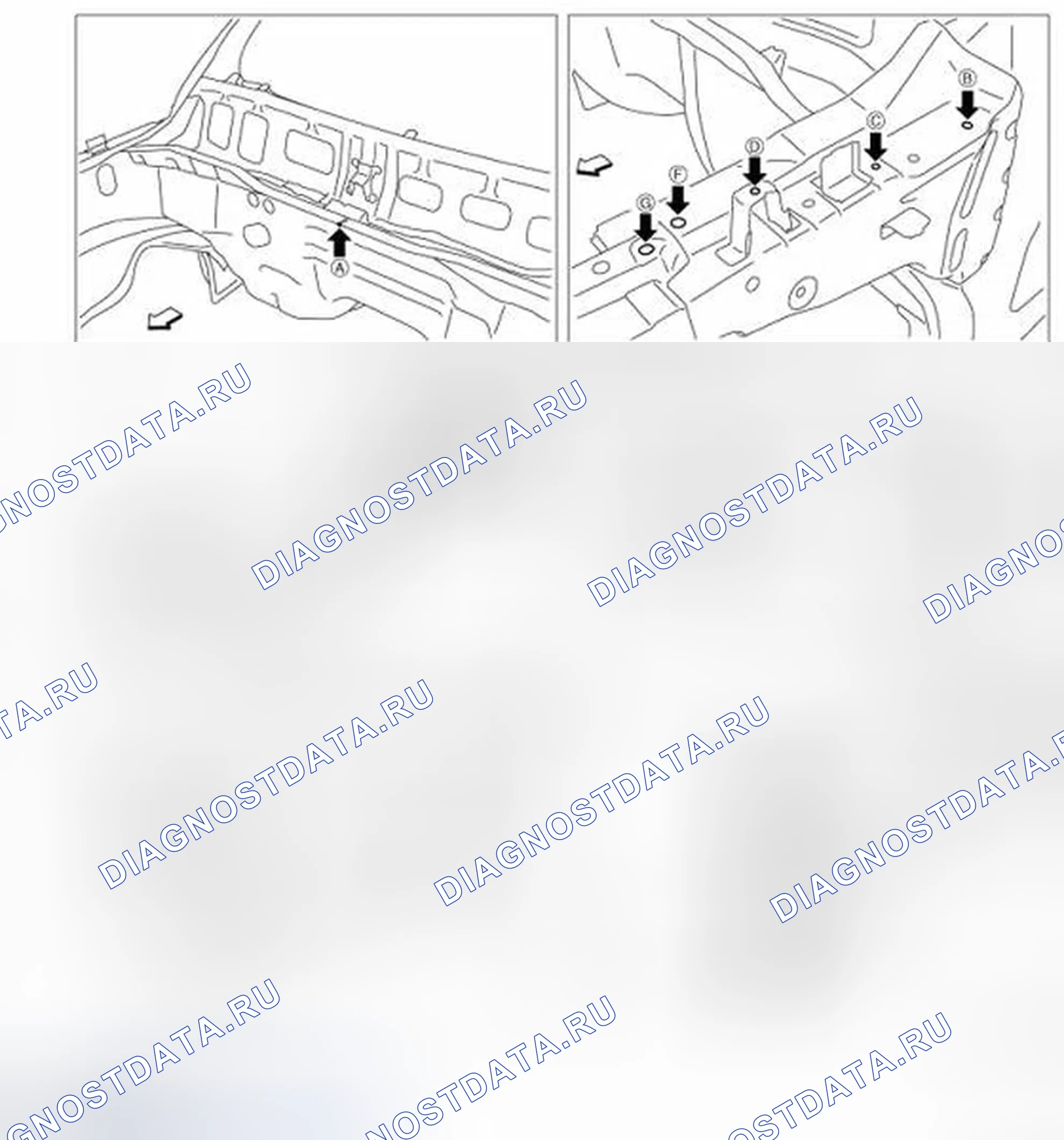 Рис. 53: Точки измерения. Infiniti QX56 II