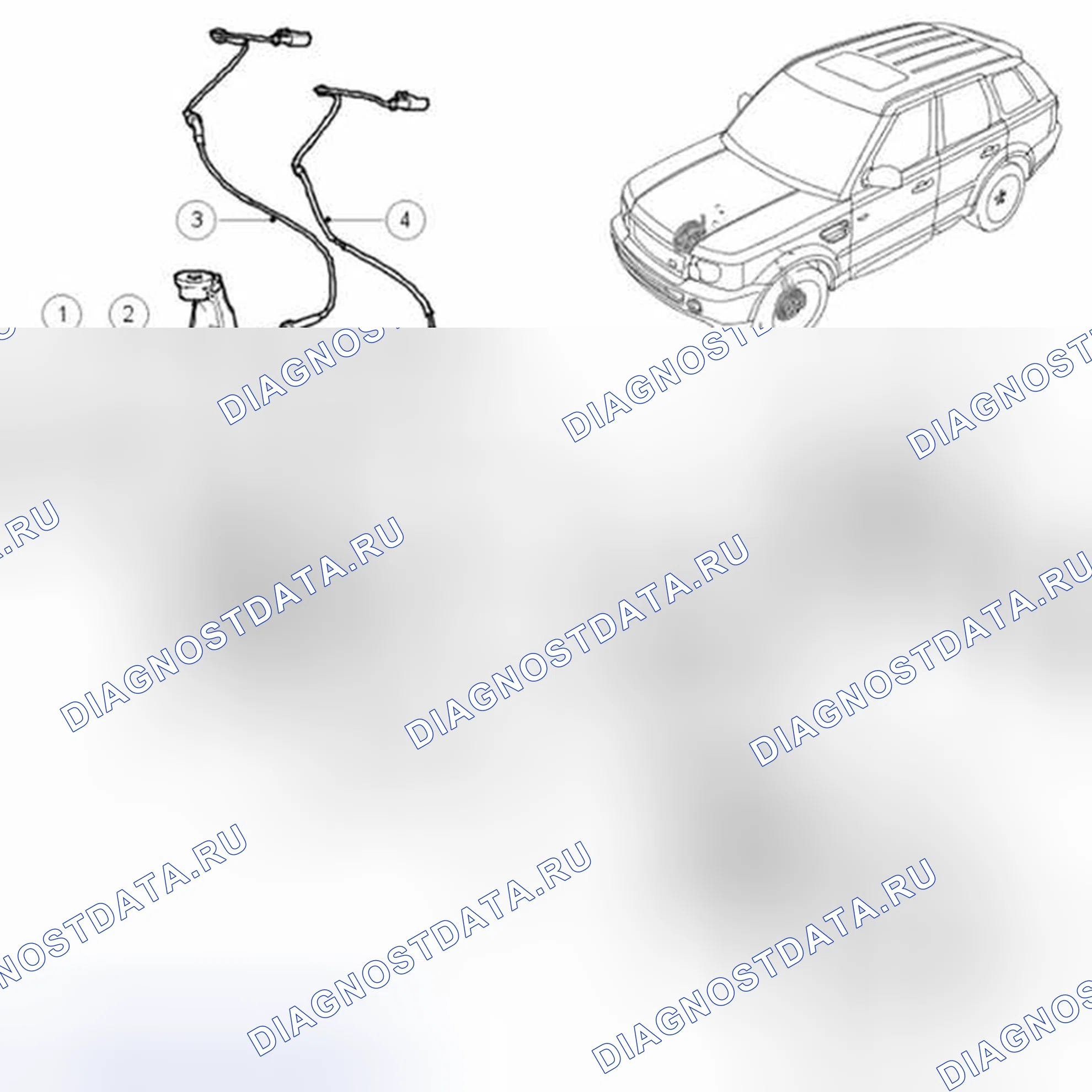 Рис. 29: РАСПОЛОЖЕНИЕ КОМПОНЕНТОВ - 4,4 Л И 2,7 Л ДИЗЕЛЯ. Land Rover Range Rover Sport I