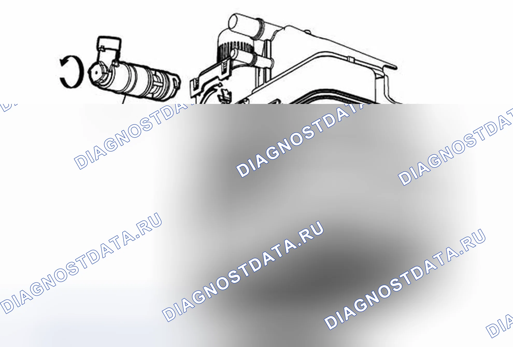 Рис. 97: Замена электромагнитного клапана вентиляционной емкости с испарительным выбросом. Buick Regal V
