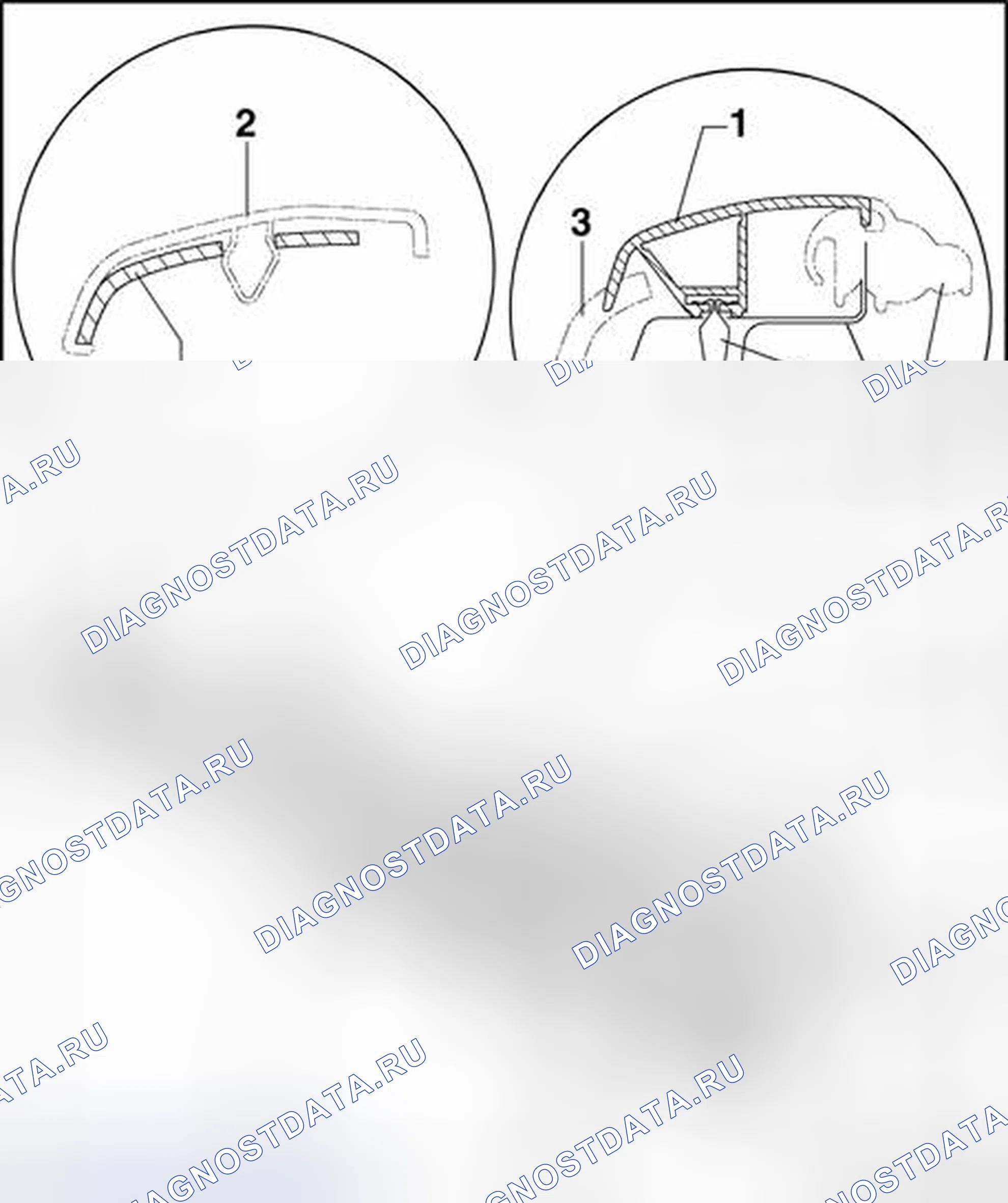 Рис. 26: Отделка панели подоконника (Golf 2-дверь), обзор сборки. Volkswagen Golf Mk4