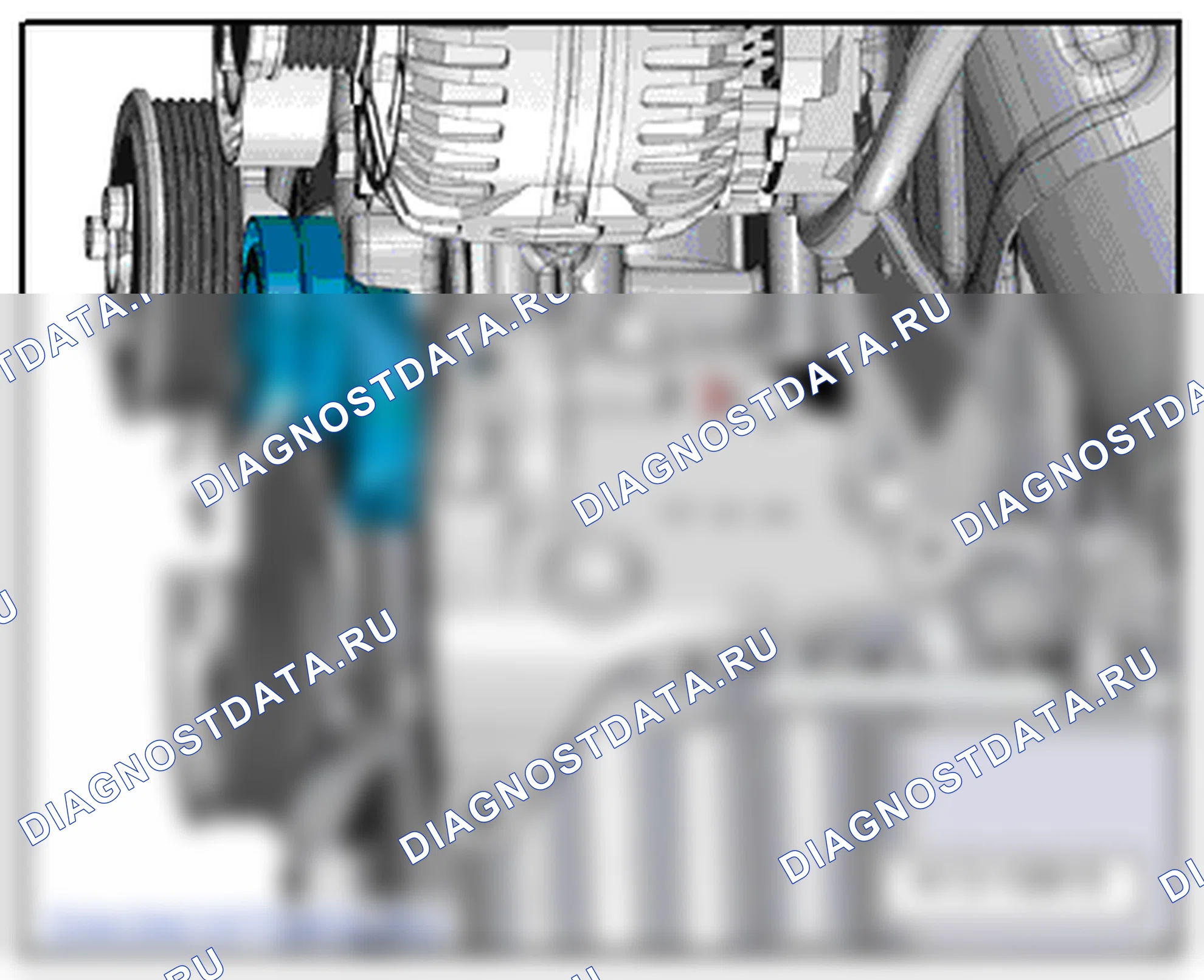 Блок цилиндров — сторона шкивов. SEAT Altea I