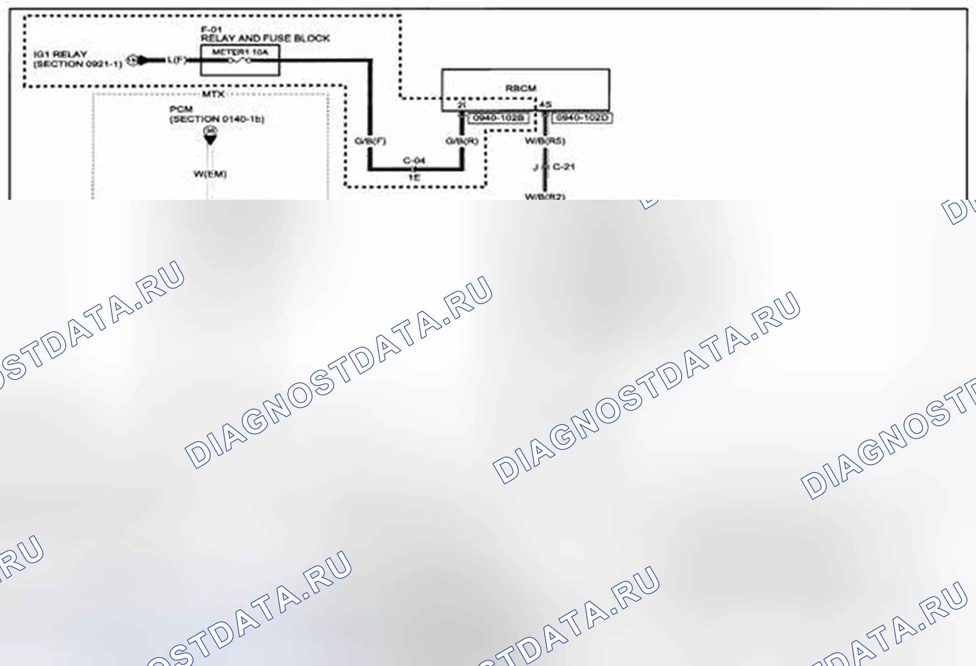 Рис. 183: Схема подключения резервного источника света (0918-6) 1 из 2. Mazda CX-5 I