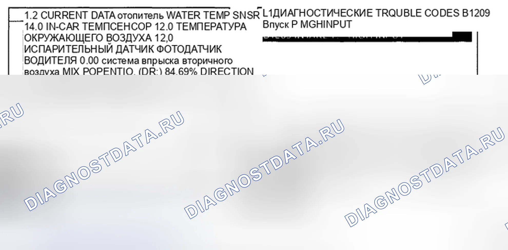 Рис. 20: МОНИТОРИНГ ДАННЫХ SCANTOOL. Kia Magentis II