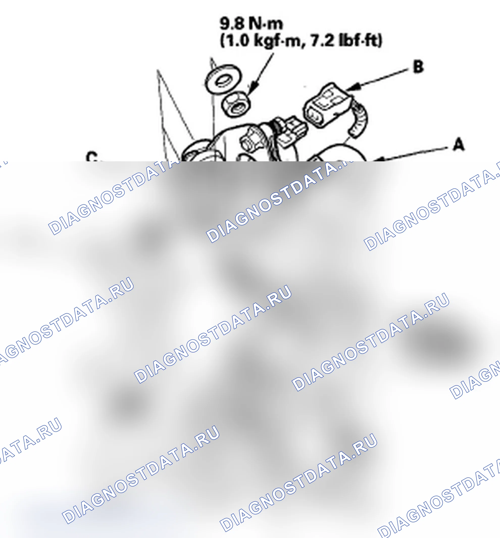 Рис. 61: Замена клапана продувки канистры EVAP. Acura MDX II