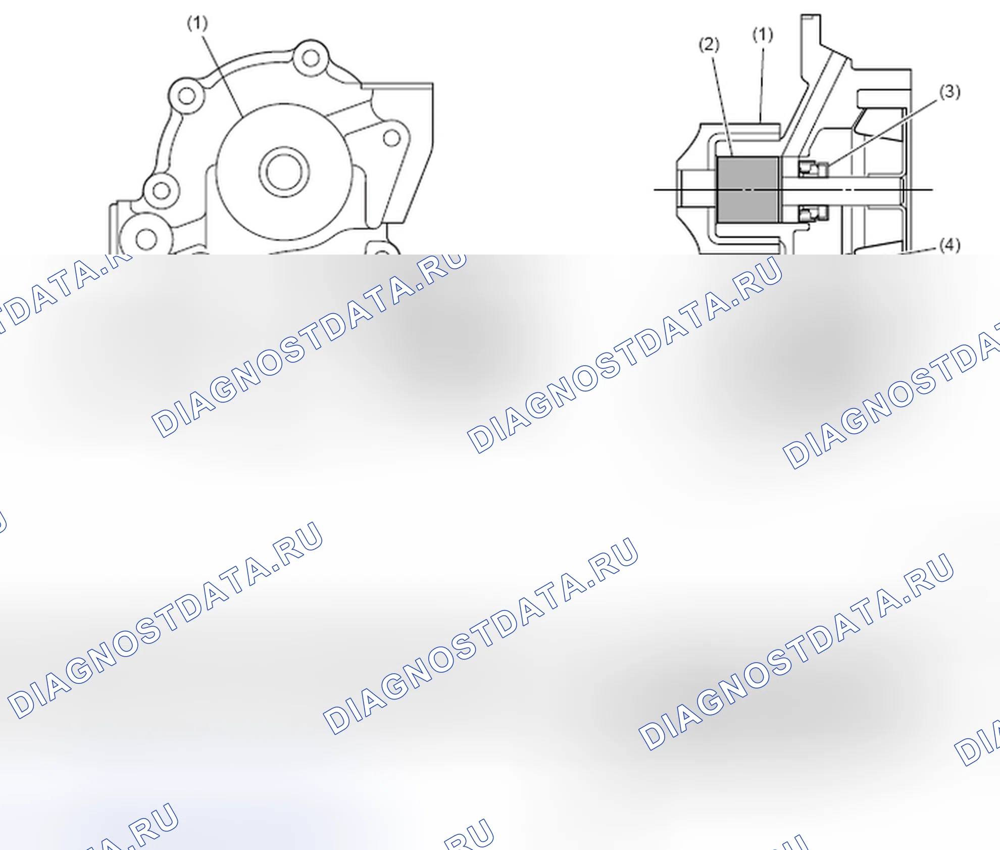 Рис. 11: Водяной насос. Subaru Legacy BM/BR
