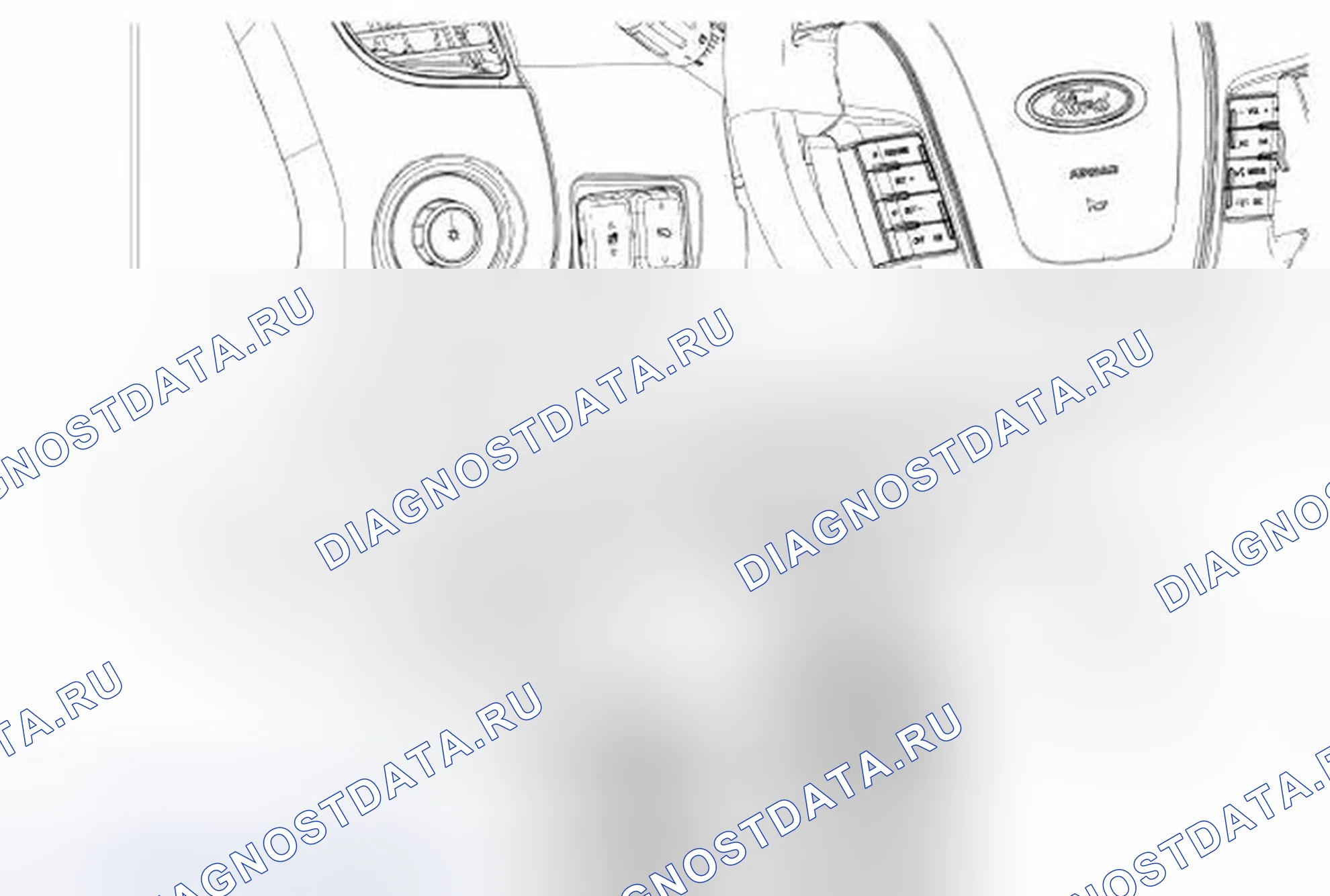 Рис. 140: Ручка разблокировки защелки капота. Ford Taurus VI