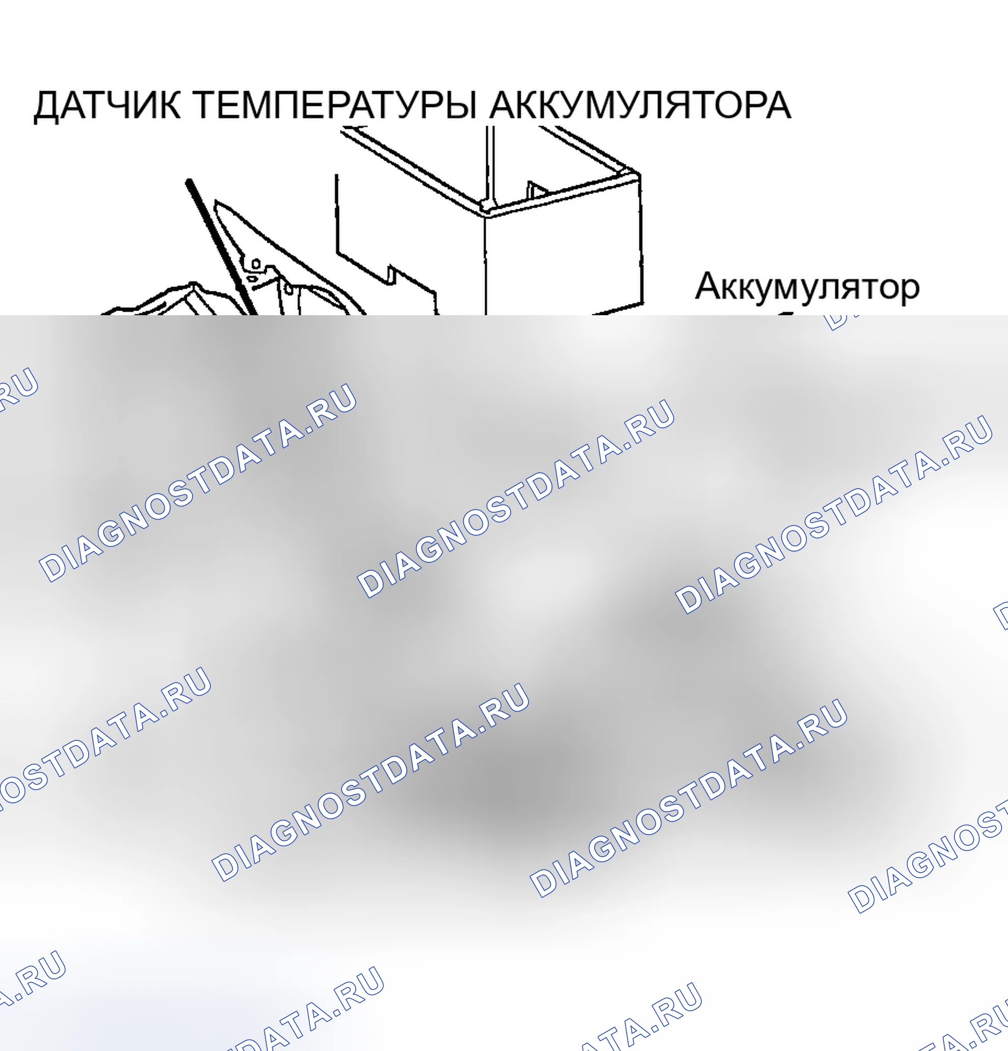 Рис. 735: РАСПОЛОЖЕНИЕ ДАТЧИКОВ ТЕМПЕРАТУРЫ АККУМУЛЯТОРА. Dodge Pickup R2500 