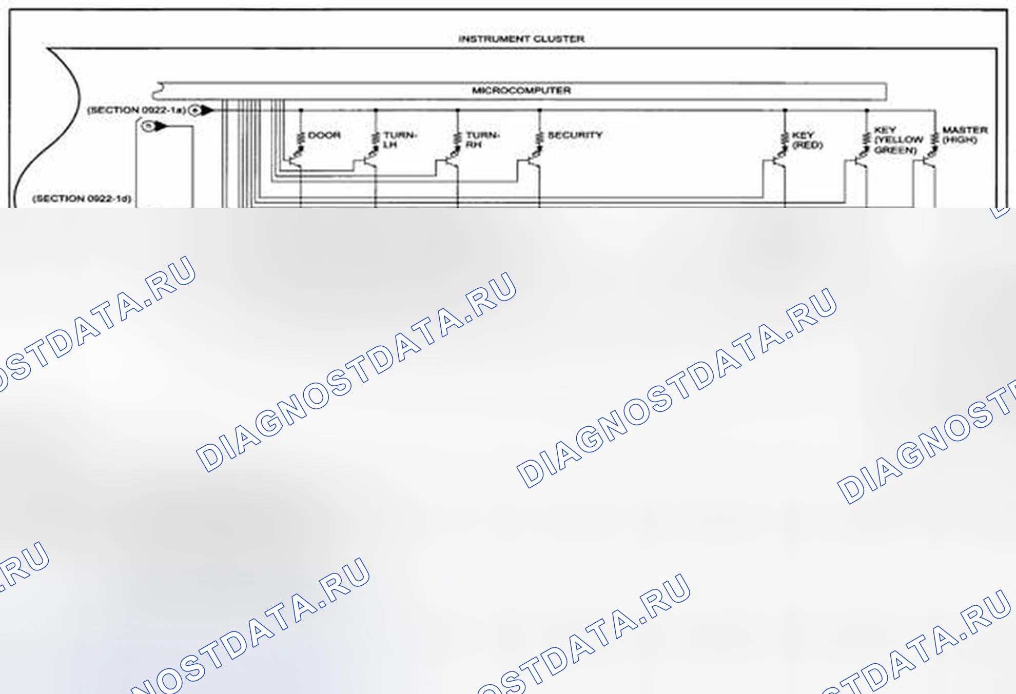 Рис. 229: электросхема приборной панели (0922-1e) 1 из 2. Mazda CX-5 I